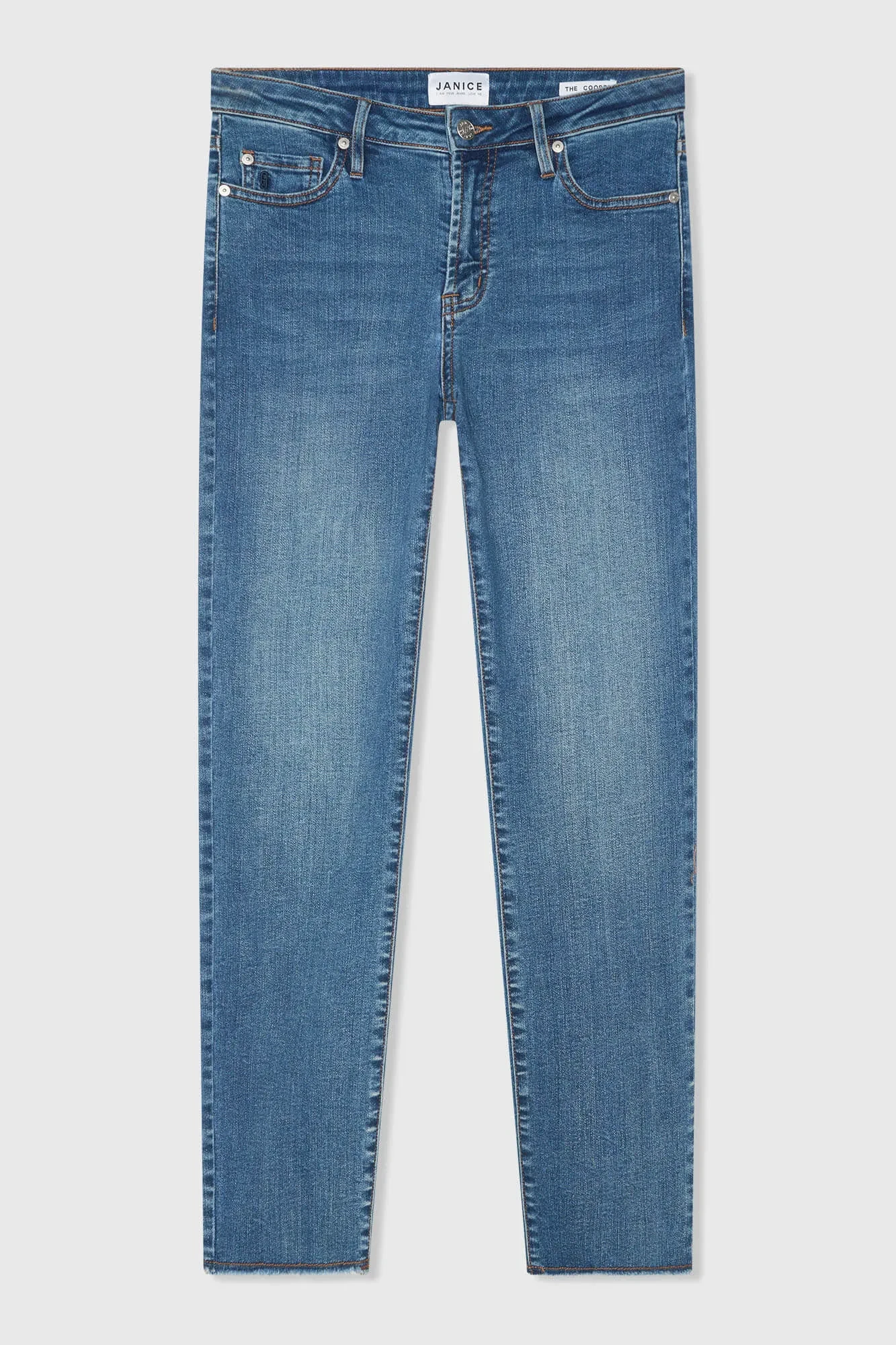 Mom Jeans Dames Stretch Mid Rise Cooper Blauw 932