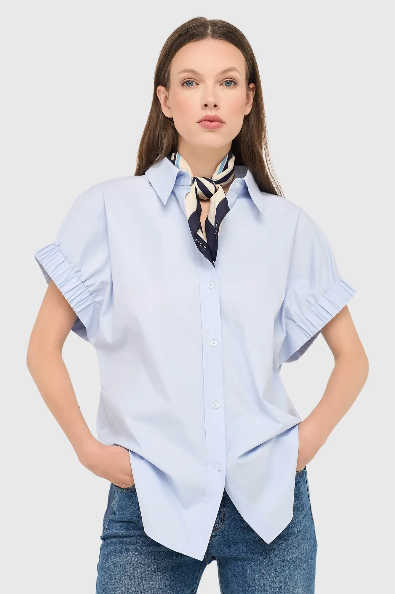 Mom Jeans Dames Stretch Mid Rise Cooper Blauw 932