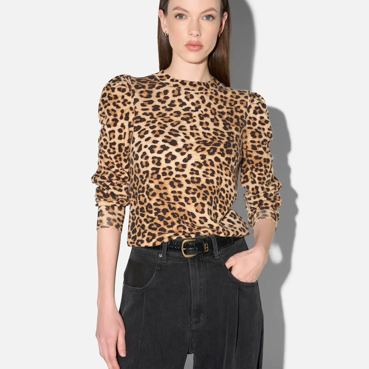 Panterprint Cashmere Dames Trui Pofmouw Mave