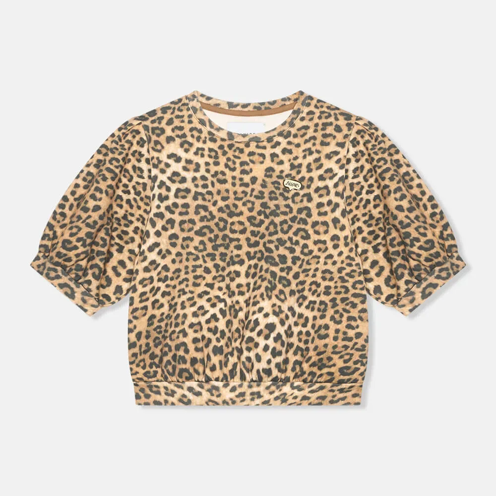 Panterprint Dames Sweater Pof Mouw Katoen Corey