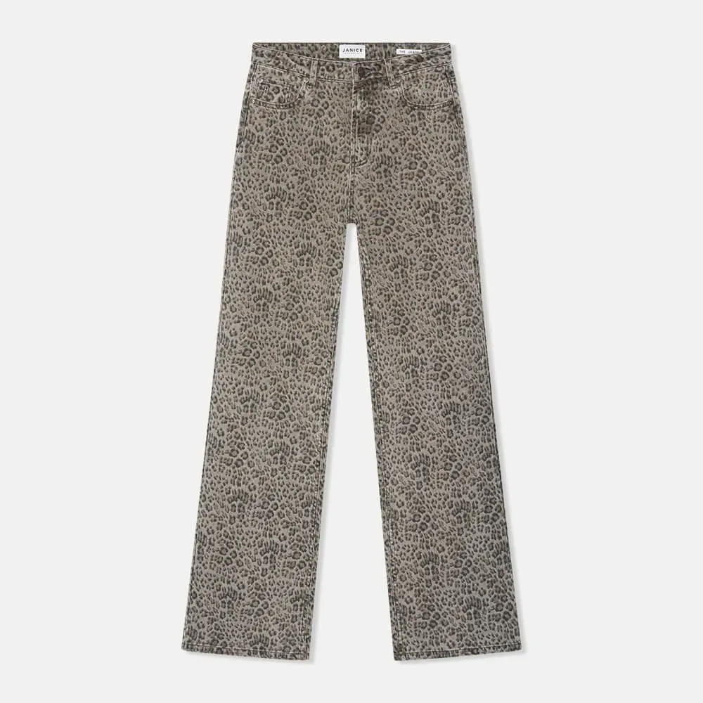 Panterprint Jeans Dames Rechte Pijp High Rise Jason