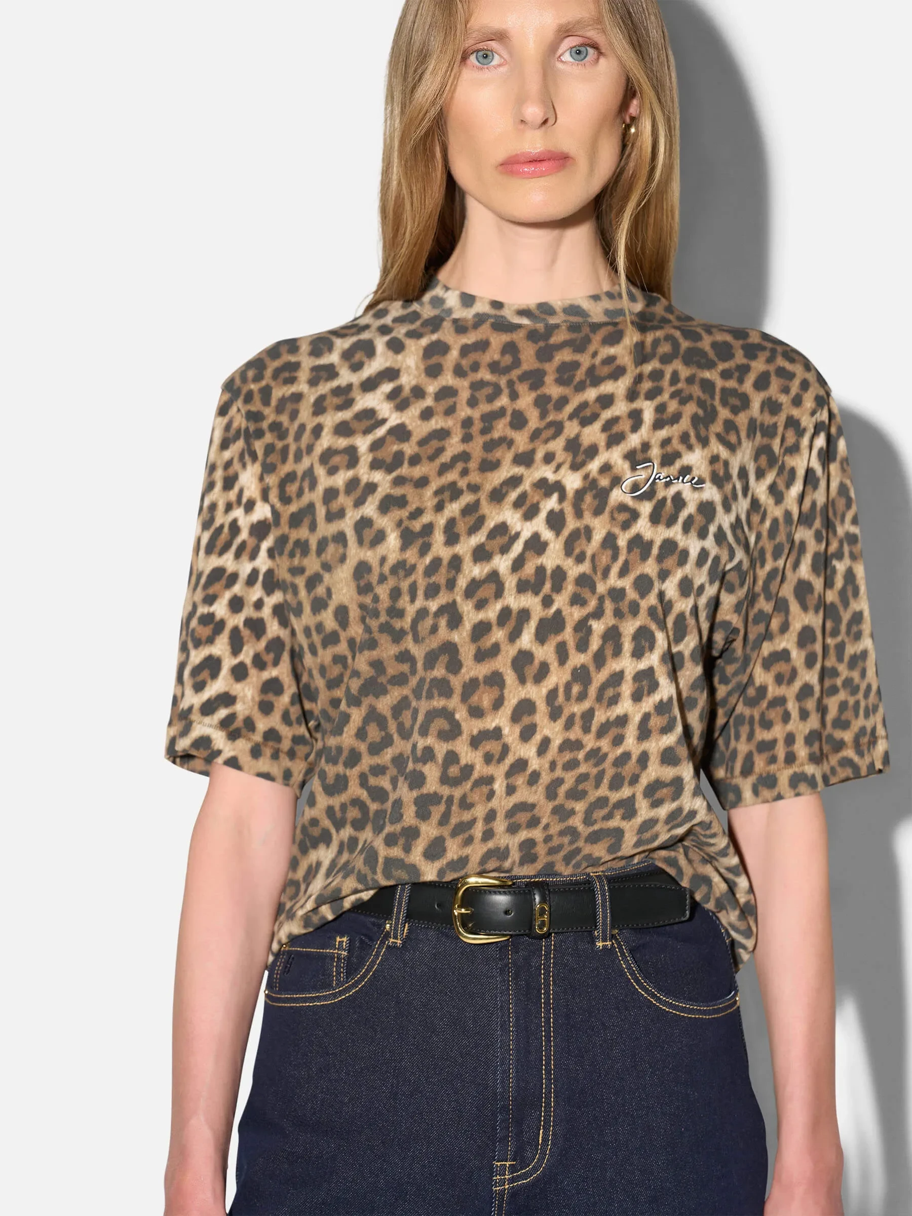 Panterprint Shirt Dames Katoen Logo Adam
