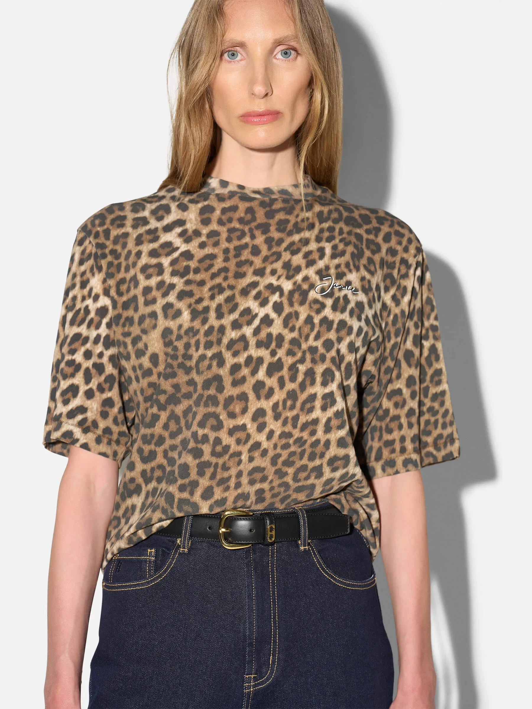 Panterprint Shirt Dames Katoen Logo Adam