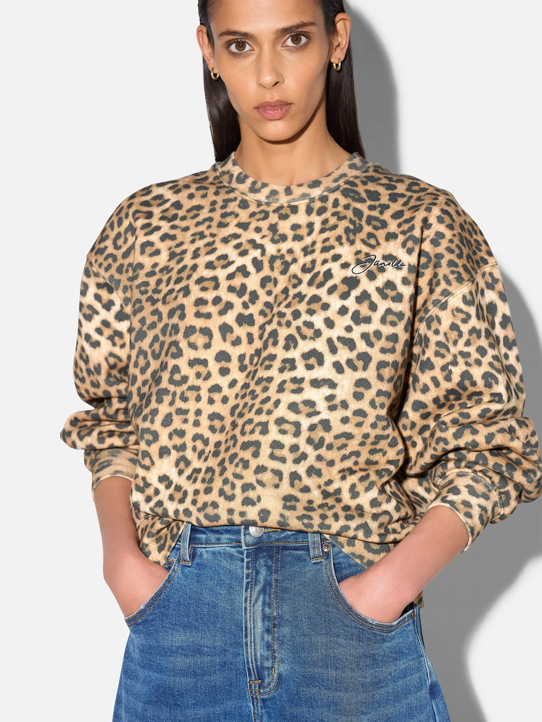 Panterprint Sweater Dames Katoen Owen Leopard