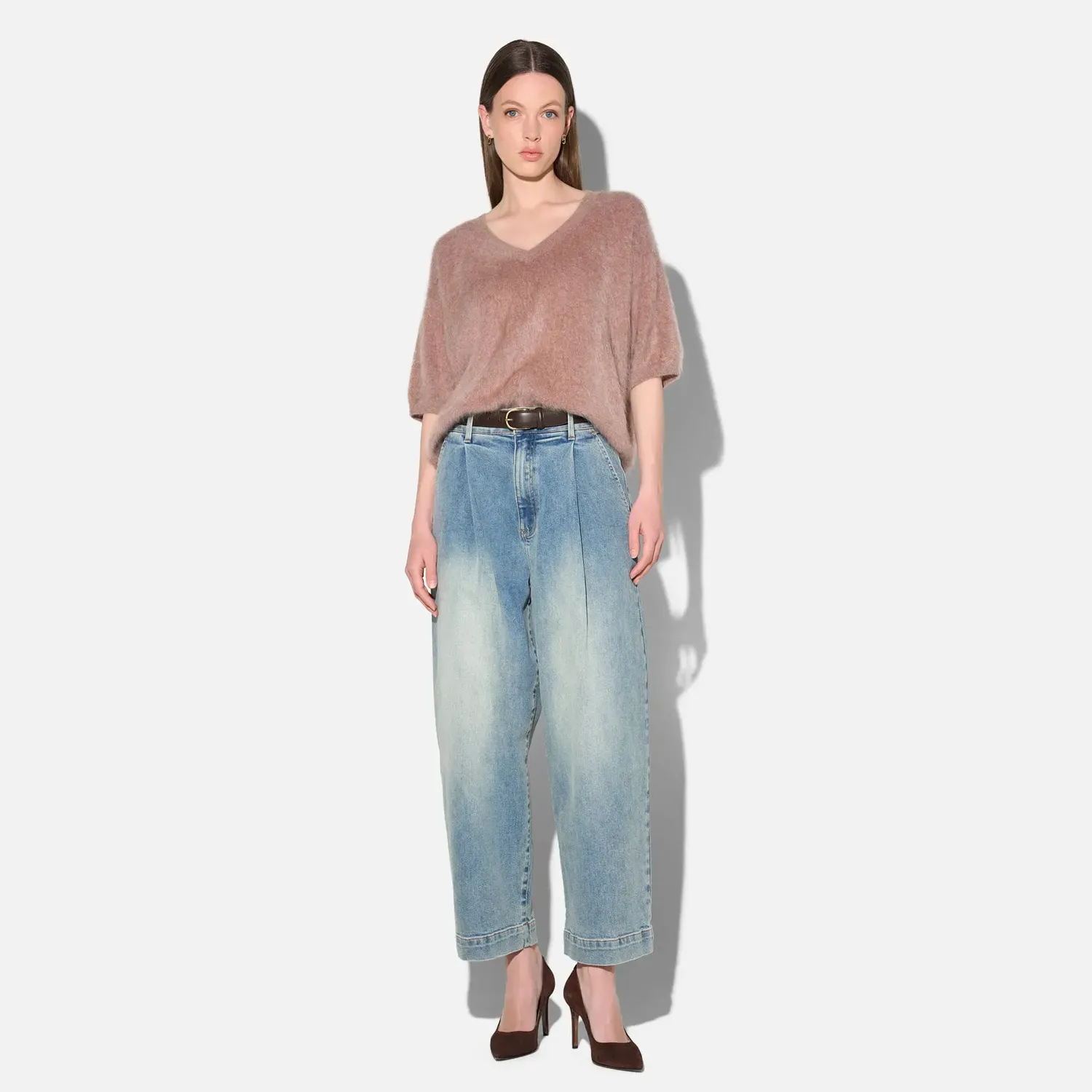 Paperbag Jeans Dames Steekzakken Barrel Balti Blauw 114