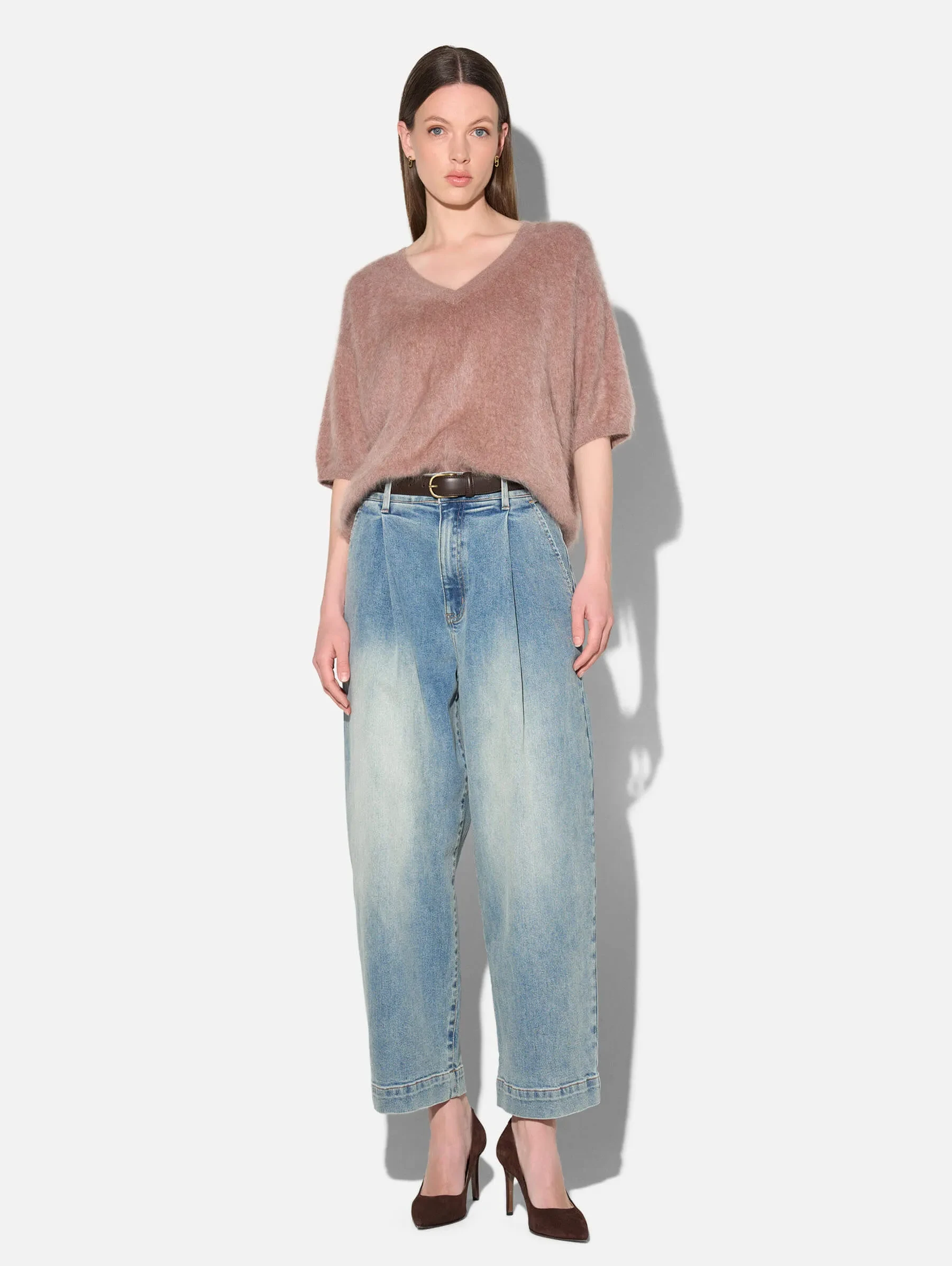 Paperbag Jeans Dames Steekzakken Barrel Balti Blauw 114