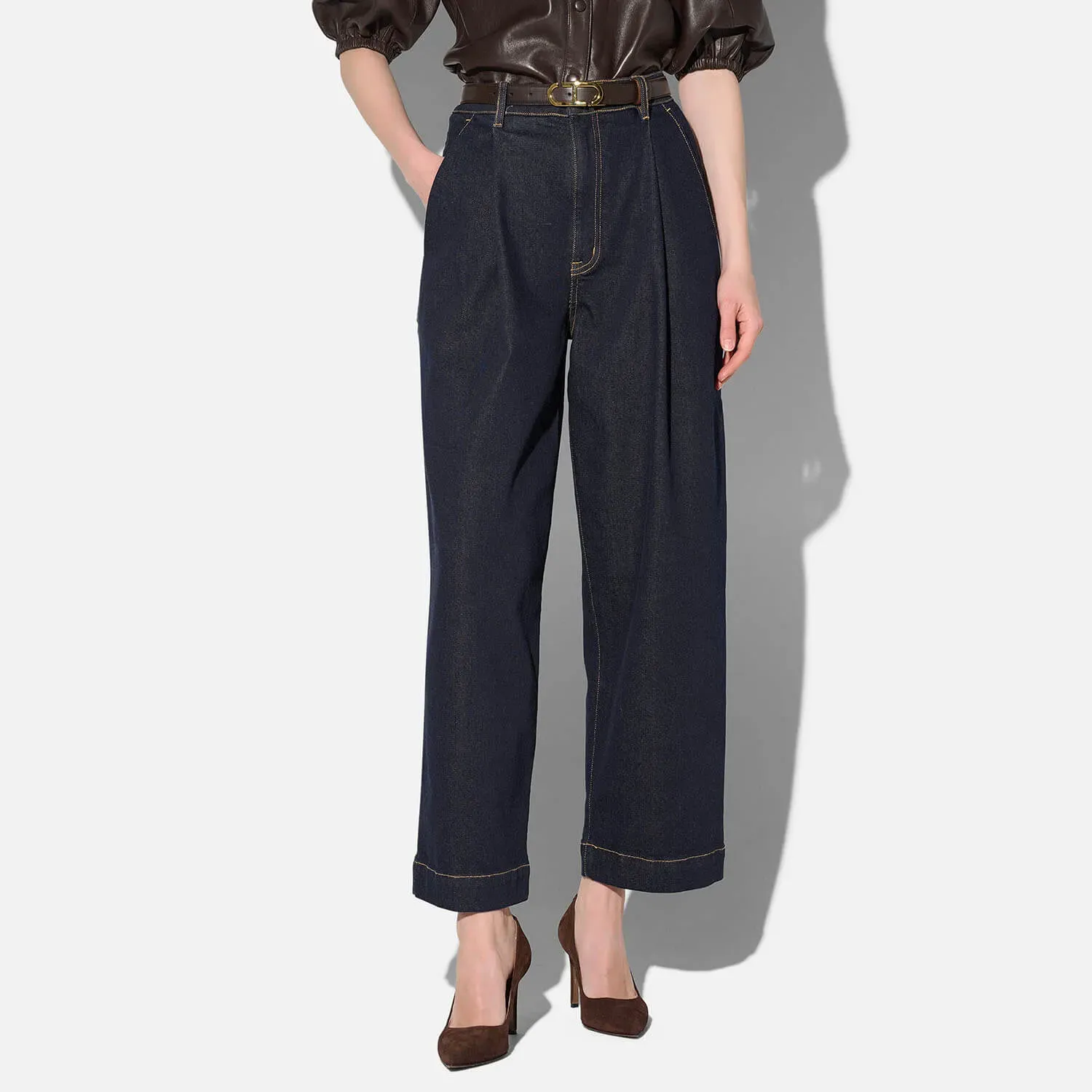 Paperbag Jeans Dames Steekzakken Barrel Balti Japanse Denim