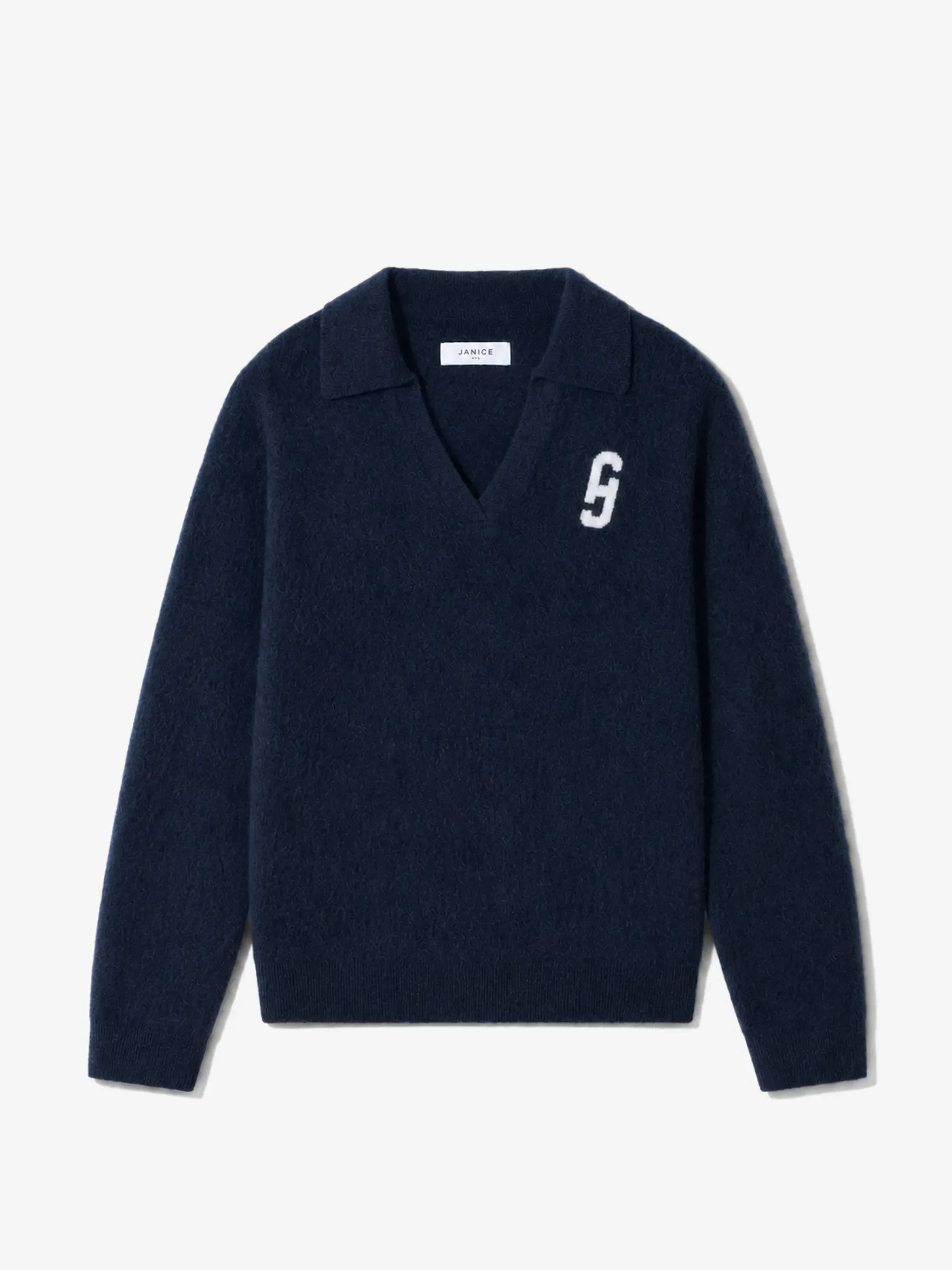 Polo Hals Dames Trui Merino Wol Cashmere Resort Blauw
