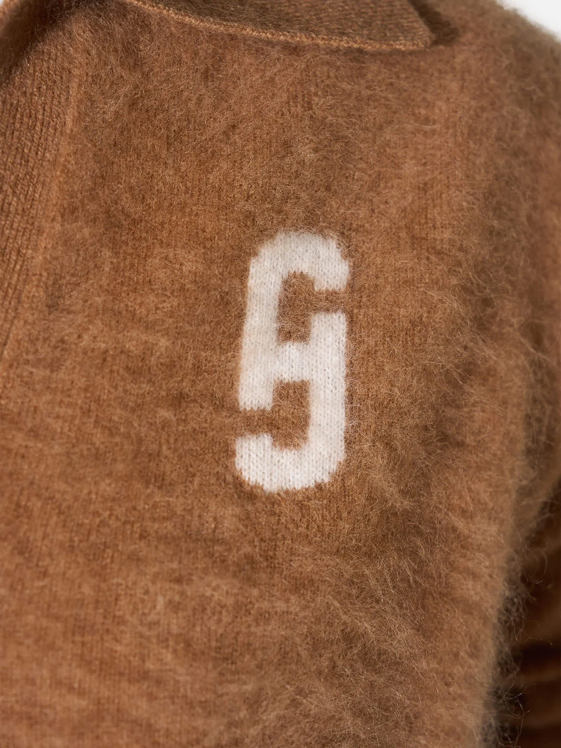 Polo Hals Dames Trui Merino Wol Cashmere Resort Camel