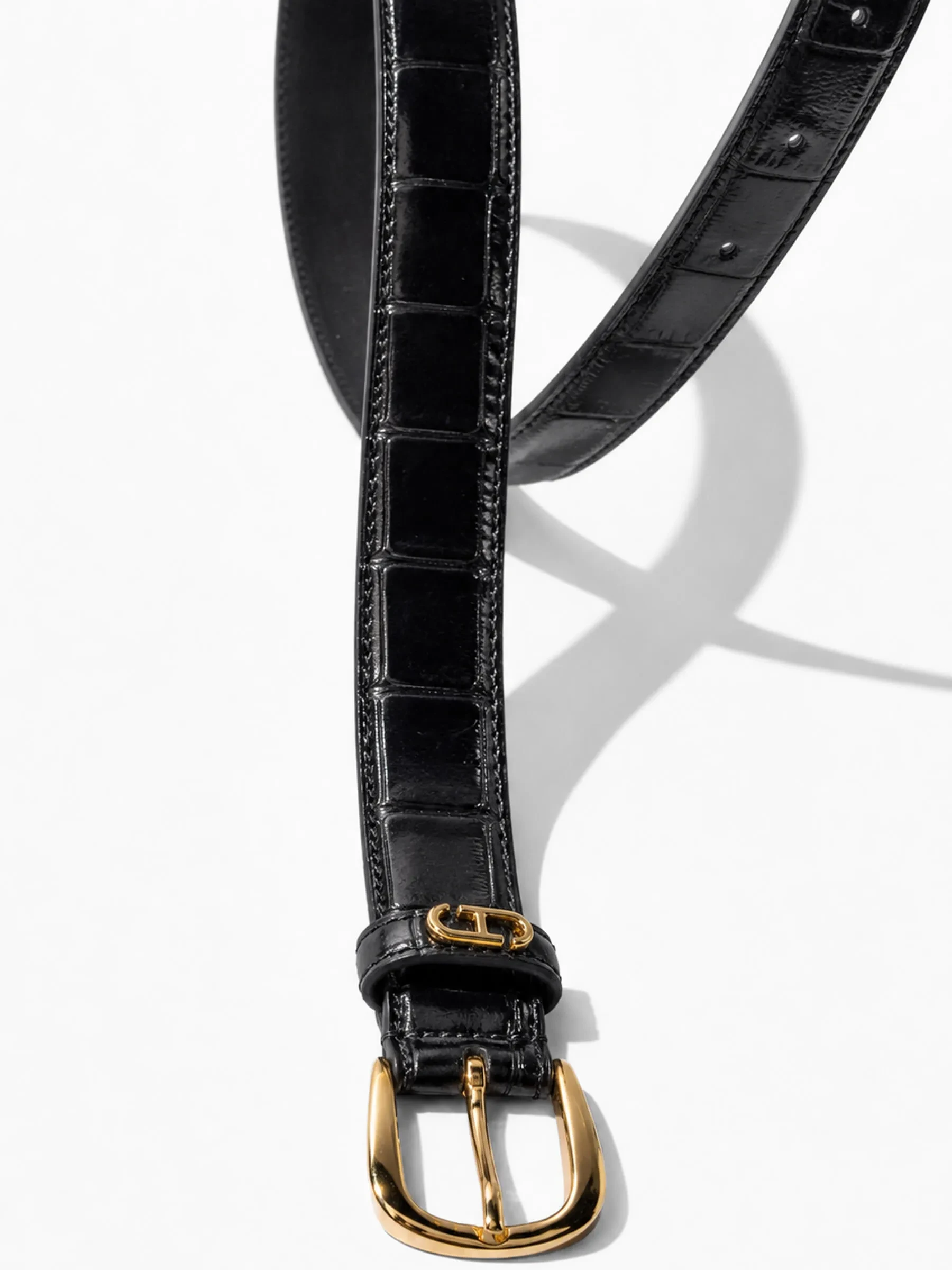 Riem Leer Dames Zwart Malone Goud Croco