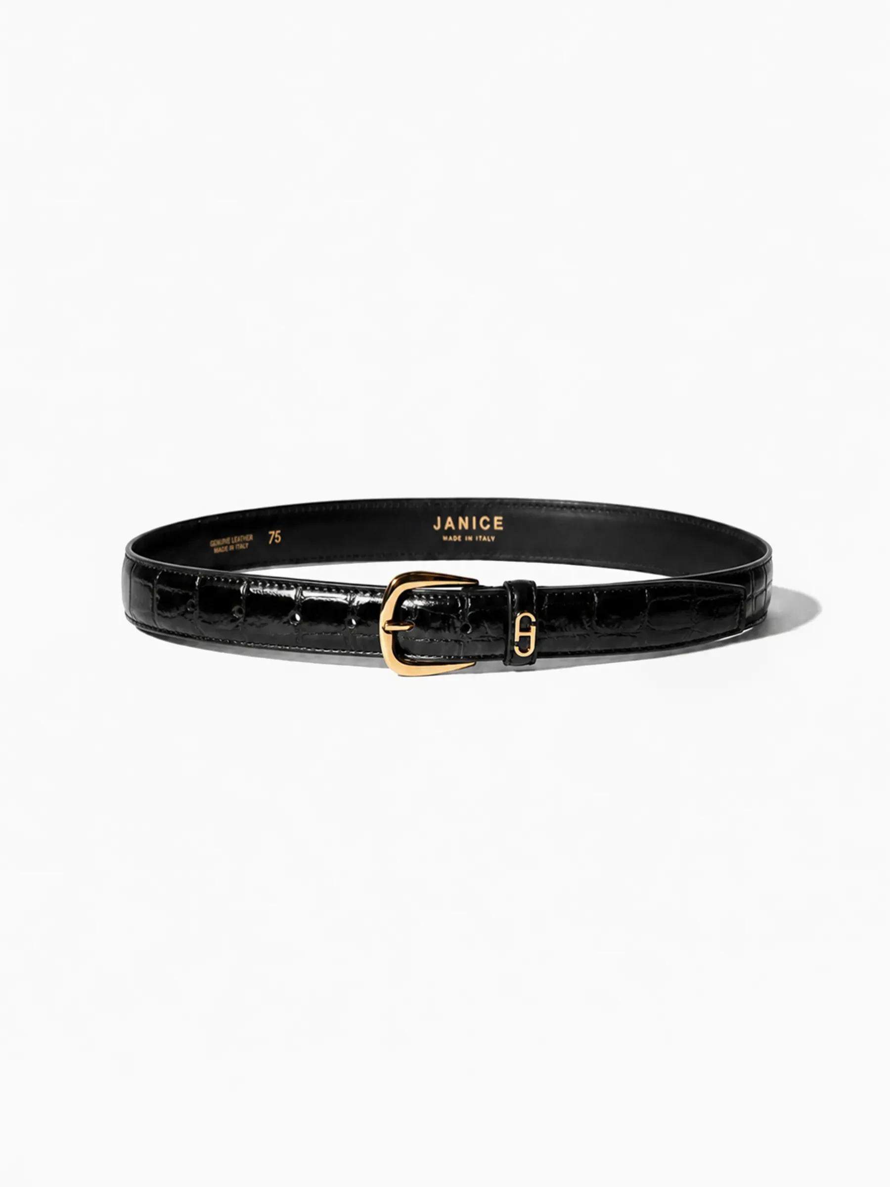 Riem Leer Dames Zwart Malone Goud Croco