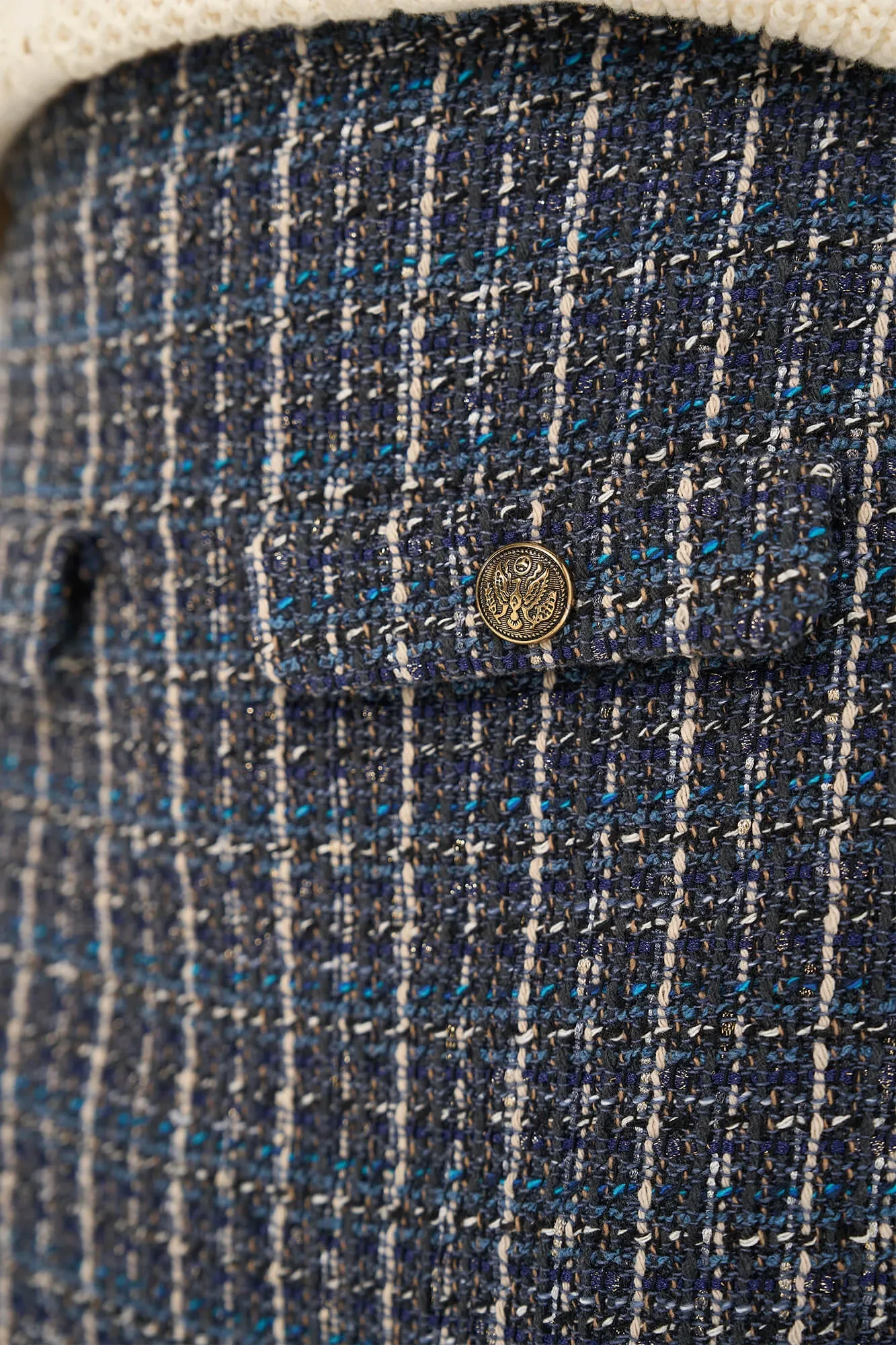 Rok Kort Tweed Nade Blauw