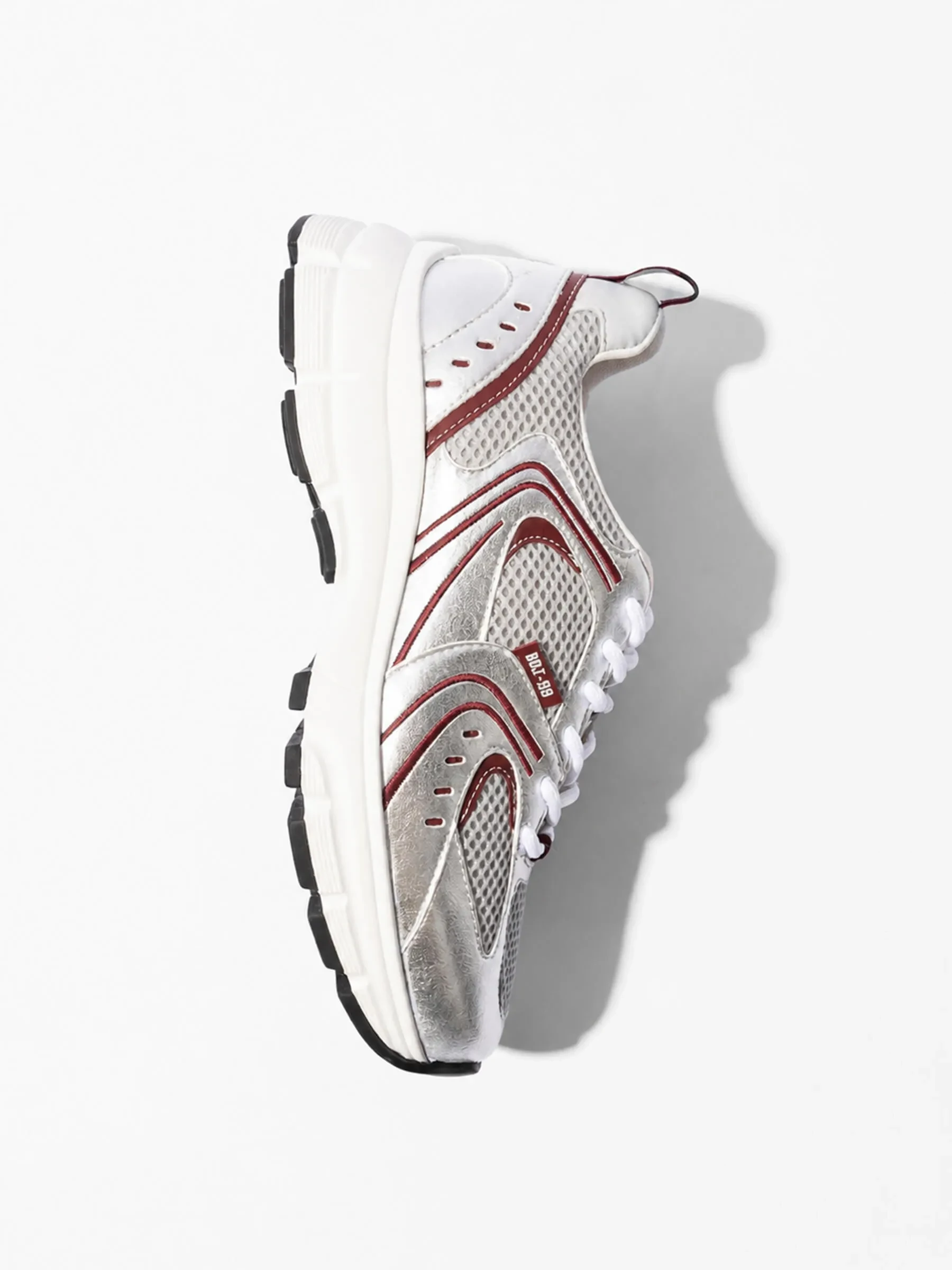 Runner Sneakers Dames Bolt Burgundy Zilver 199