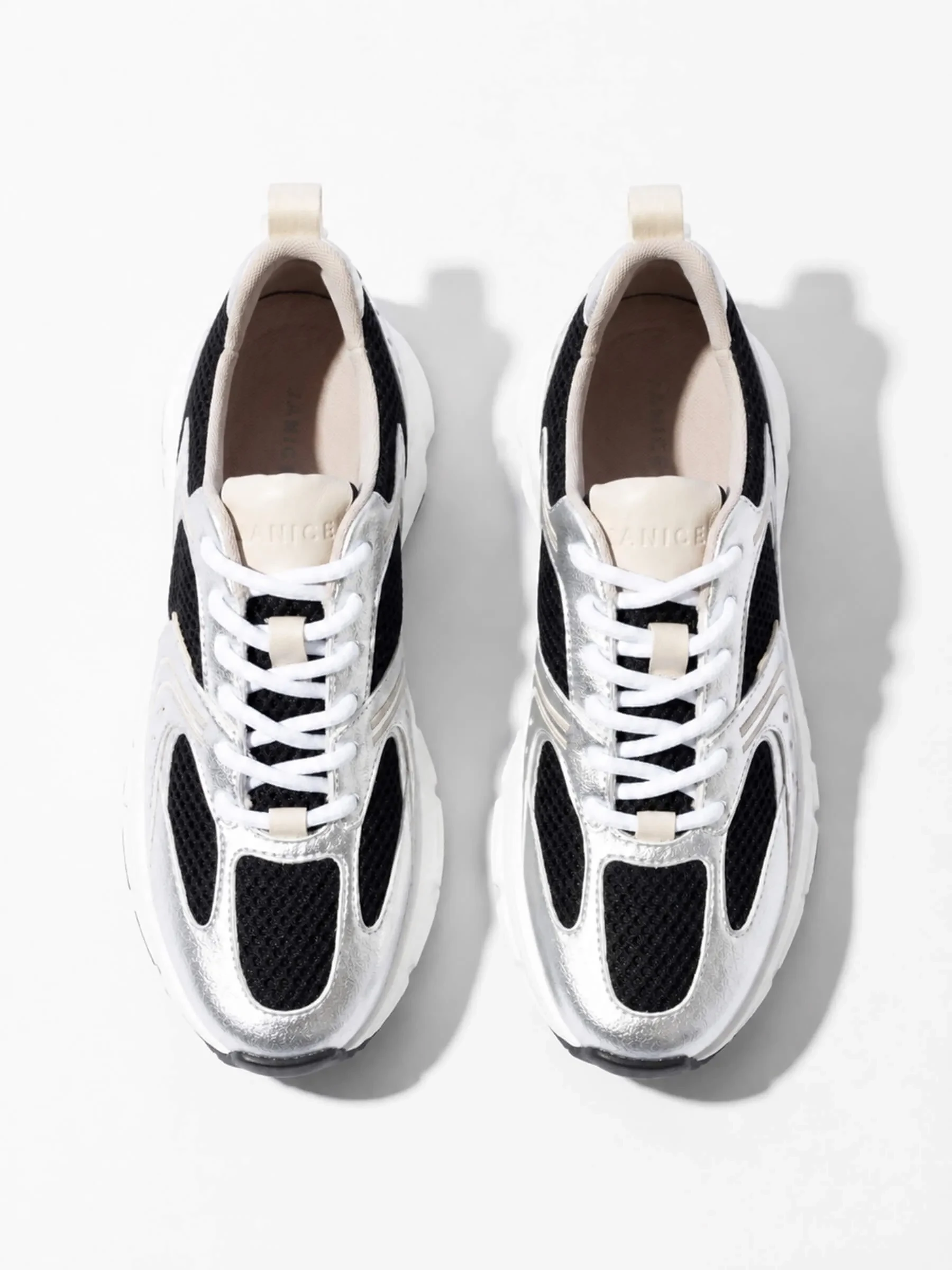Runner Sneakers Dames Bolt Zwart Zilver 777
