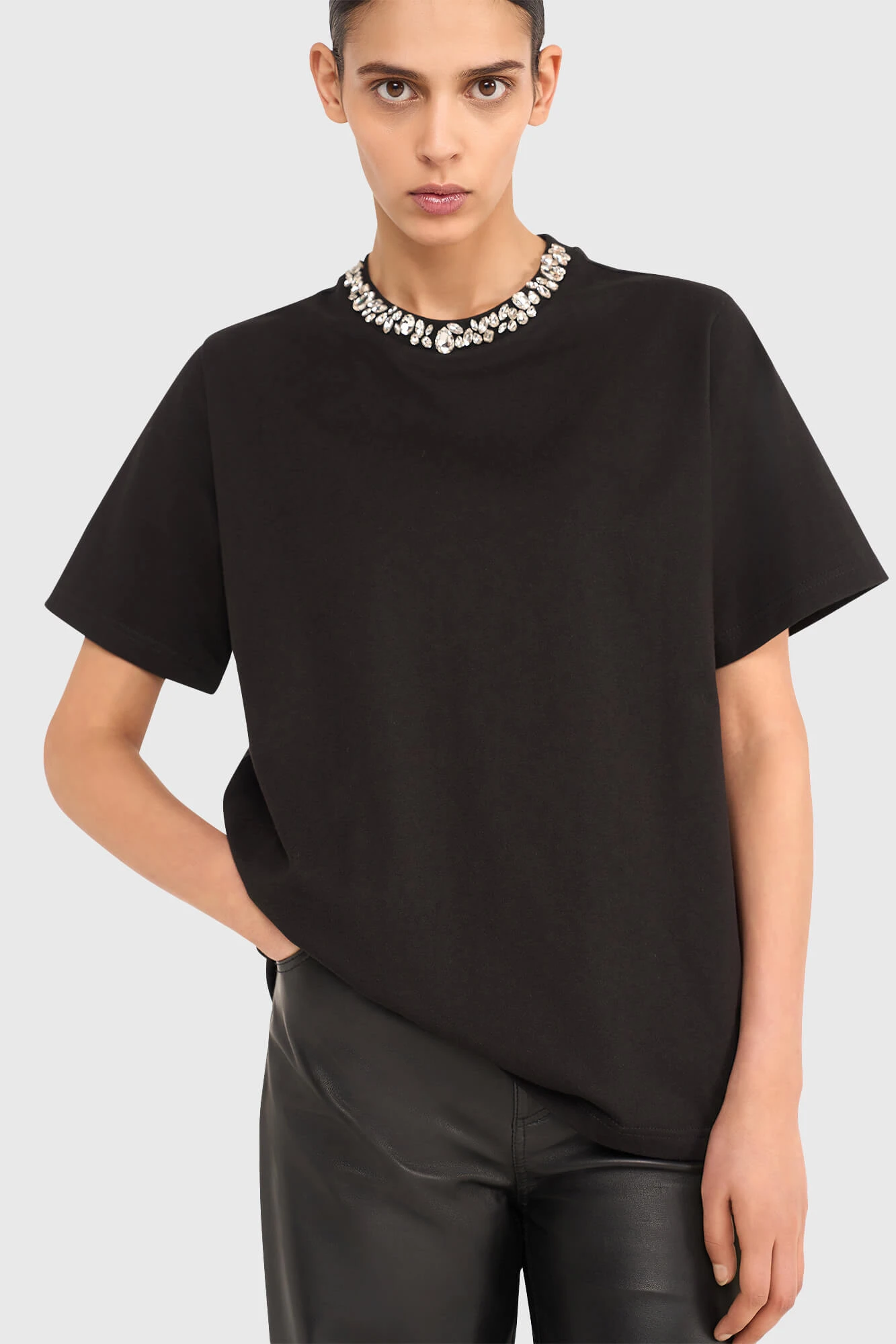 Shirt Dames Steentjes Rock Zwart