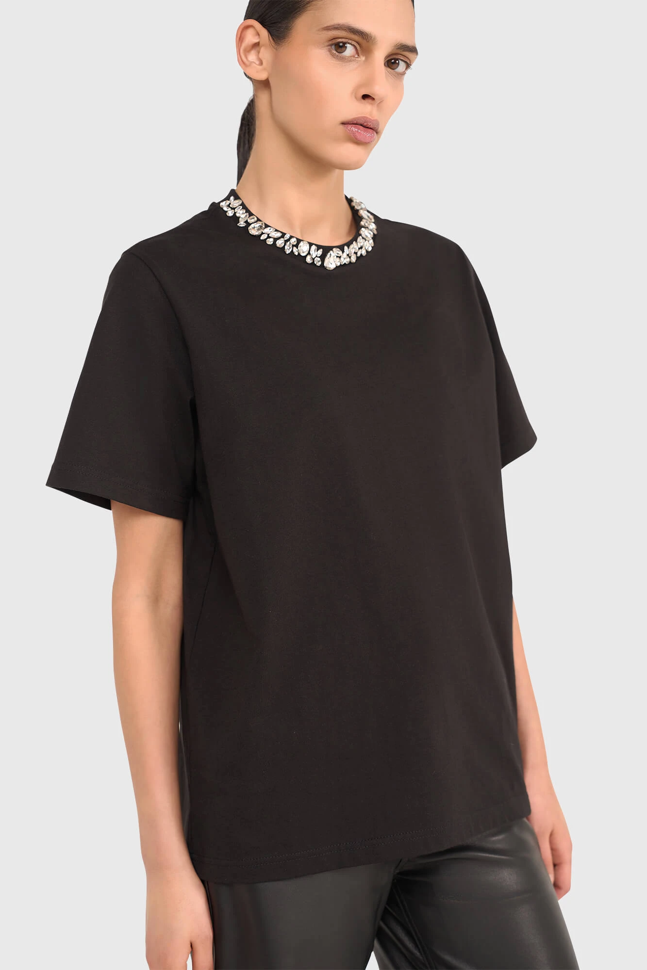 Shirt Dames Steentjes Rock Zwart