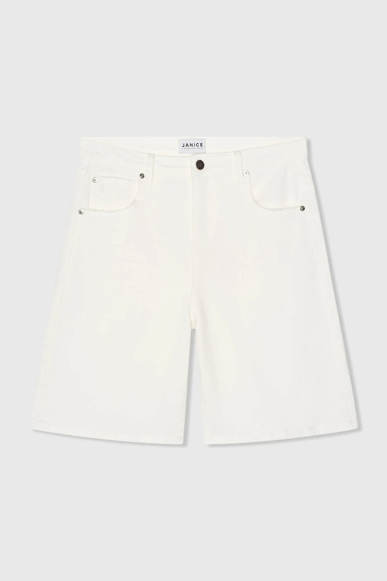 Short Denim Dames Stretch Bo White 183