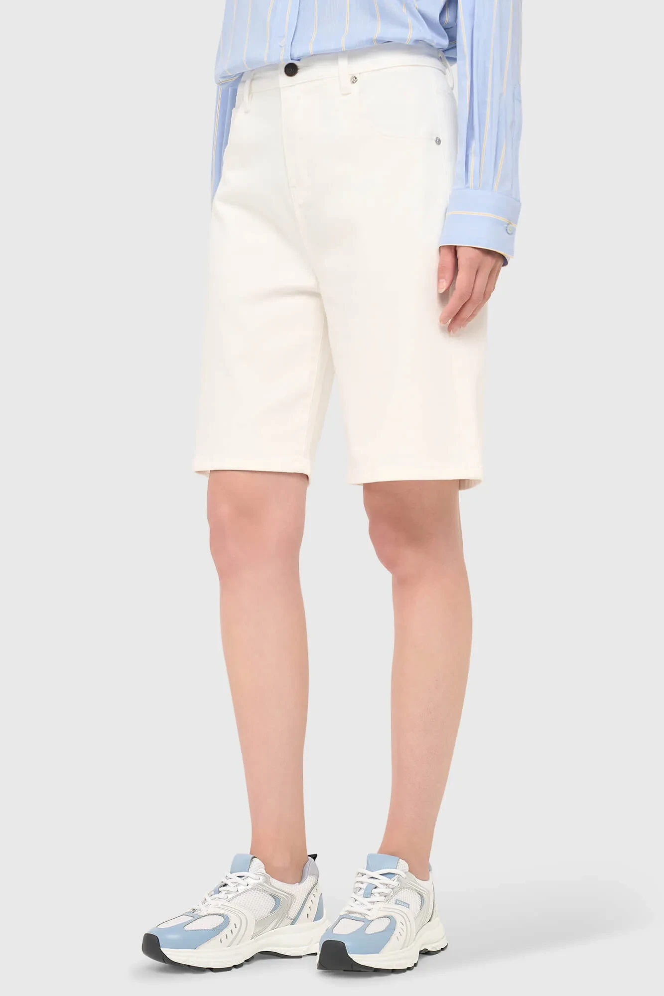 Short Denim Dames Stretch Bo White 183