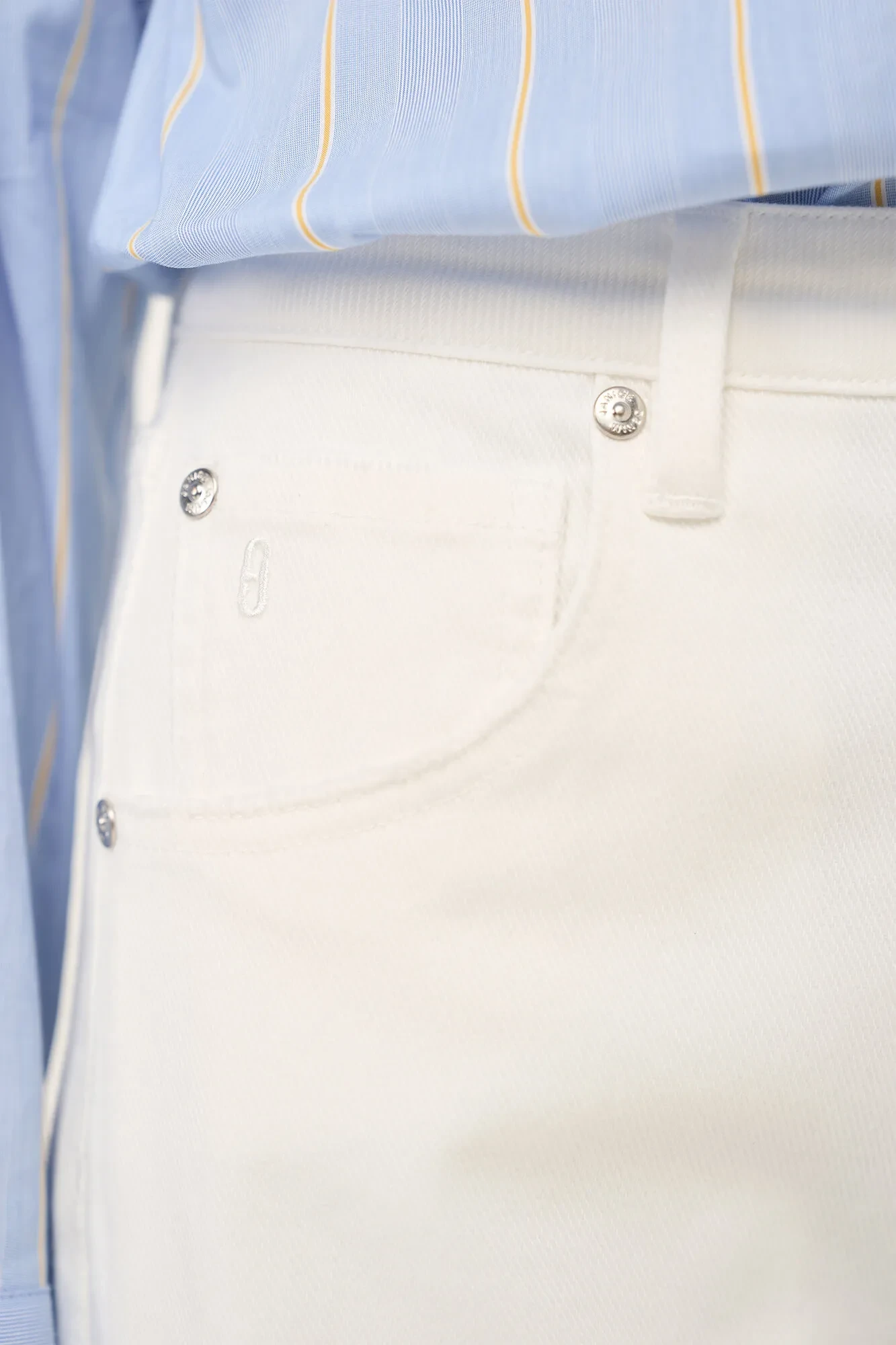 Short Denim Dames Stretch Bo White 183
