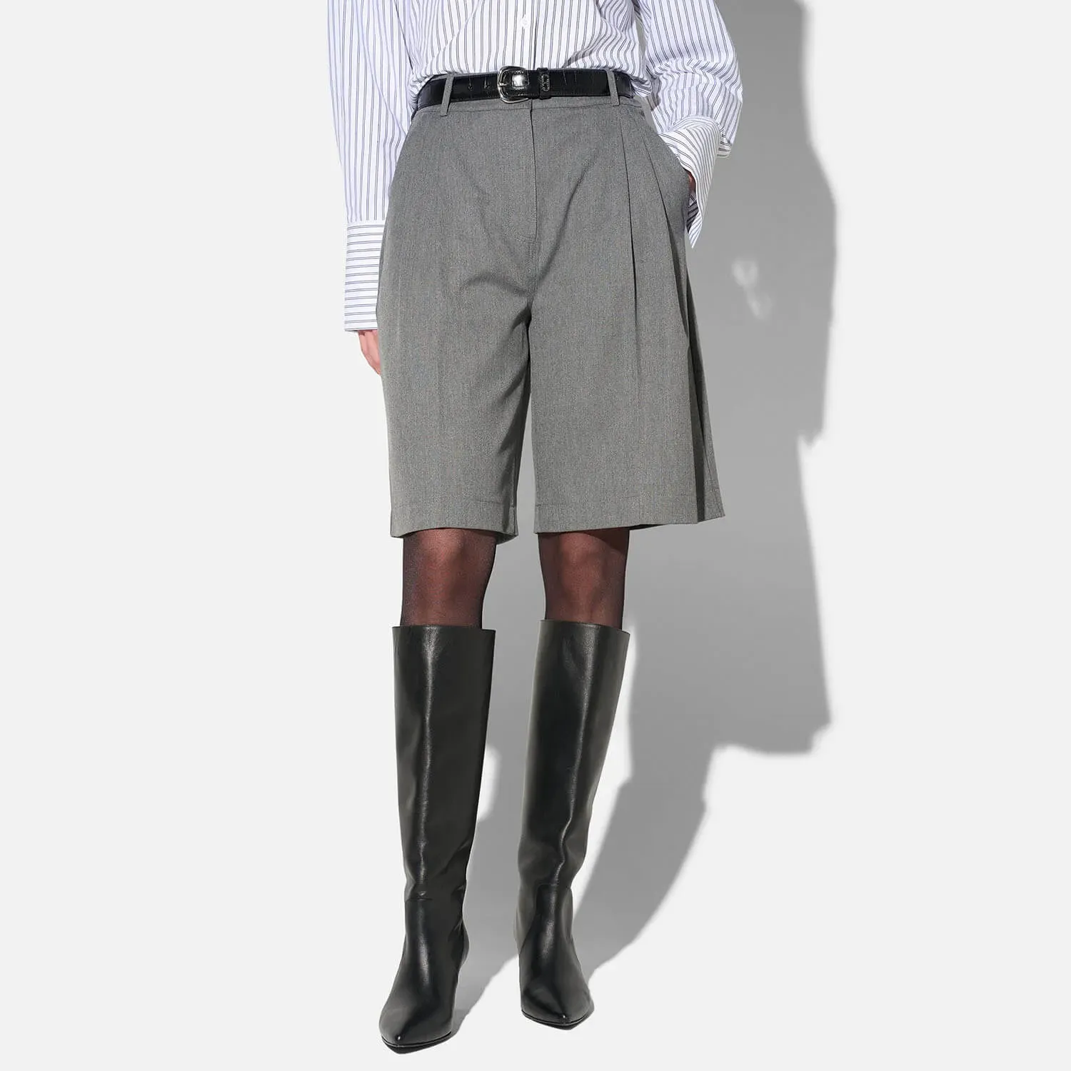 Shorts Broek Dames Rechte Pijp Grijs Dime