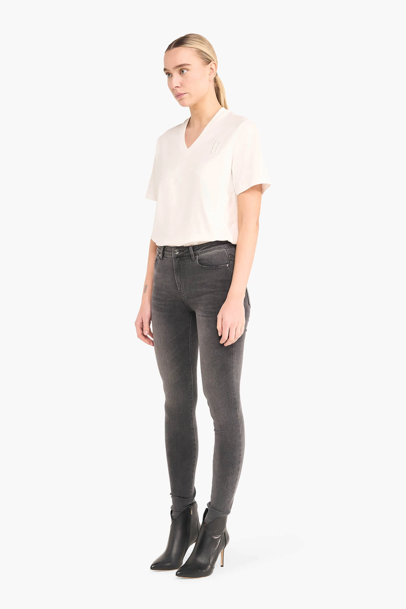 Skinny Jeans Dames Highwaist Rocket Grijs 415