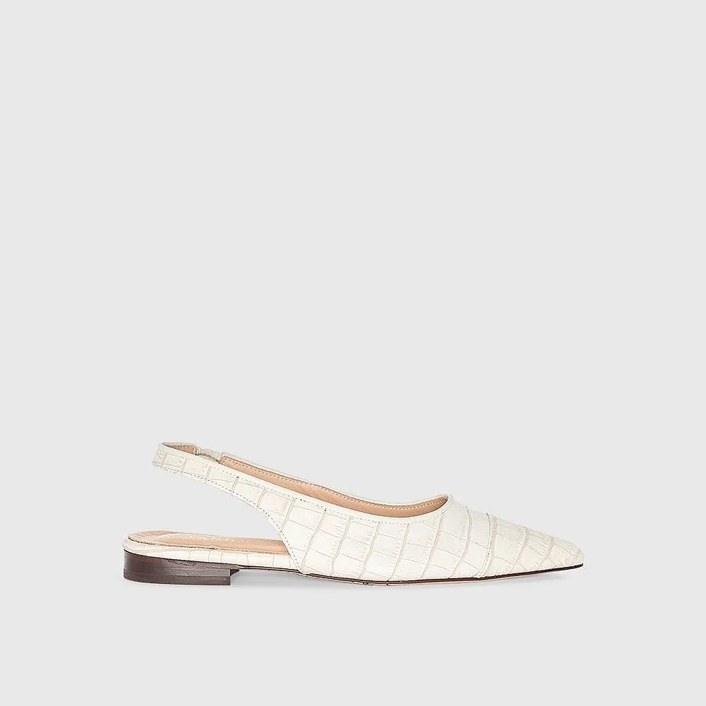 Slingback Dames Schoen Leer Alain Off White Croco