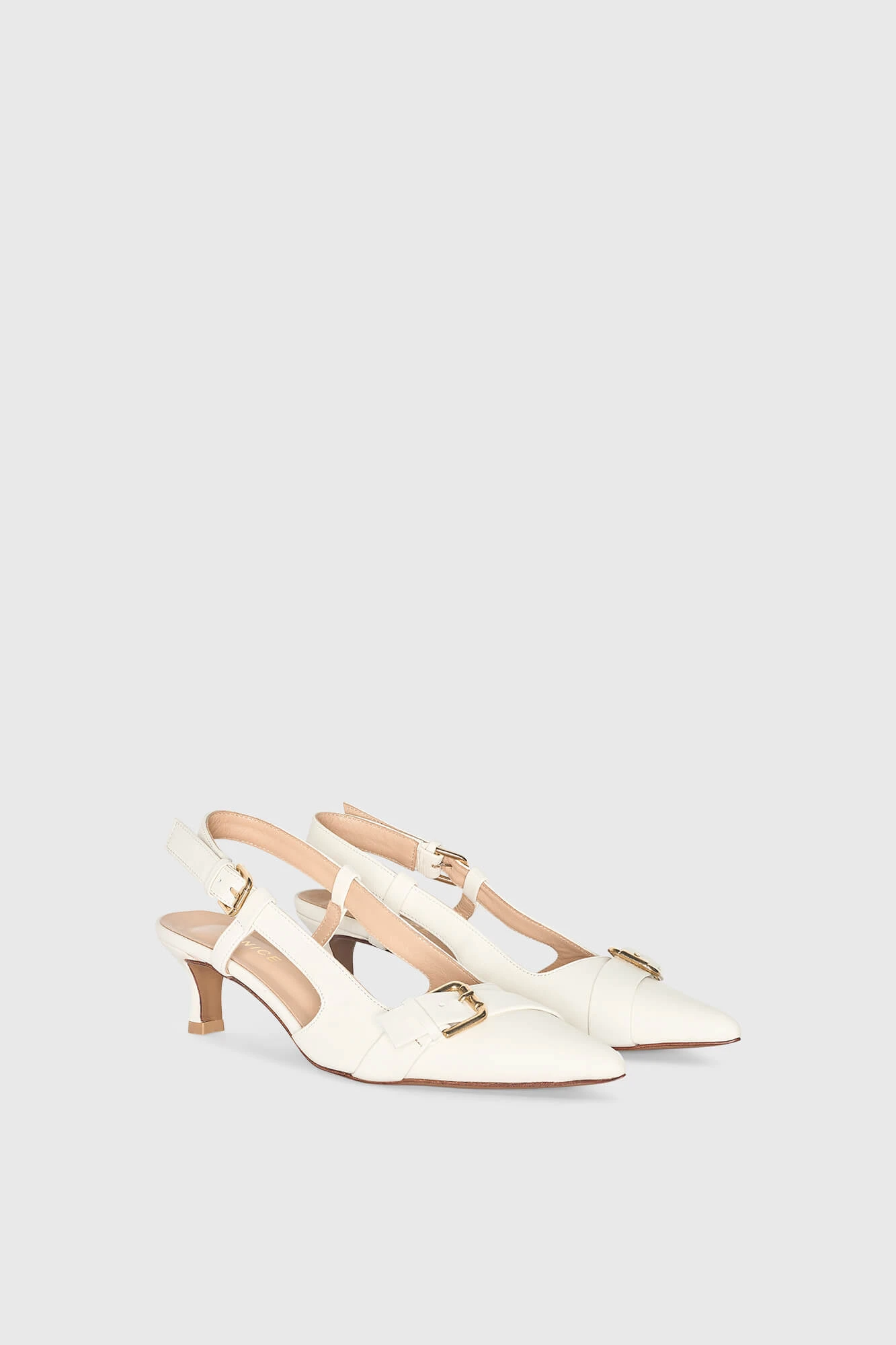 Slingbacks Dames Leer Hakje Elio Off White