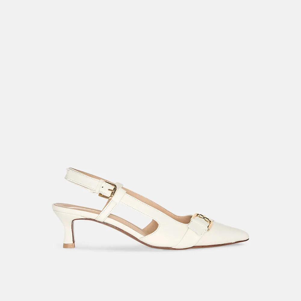 Slingbacks Dames Leer Hakje Elio Off White