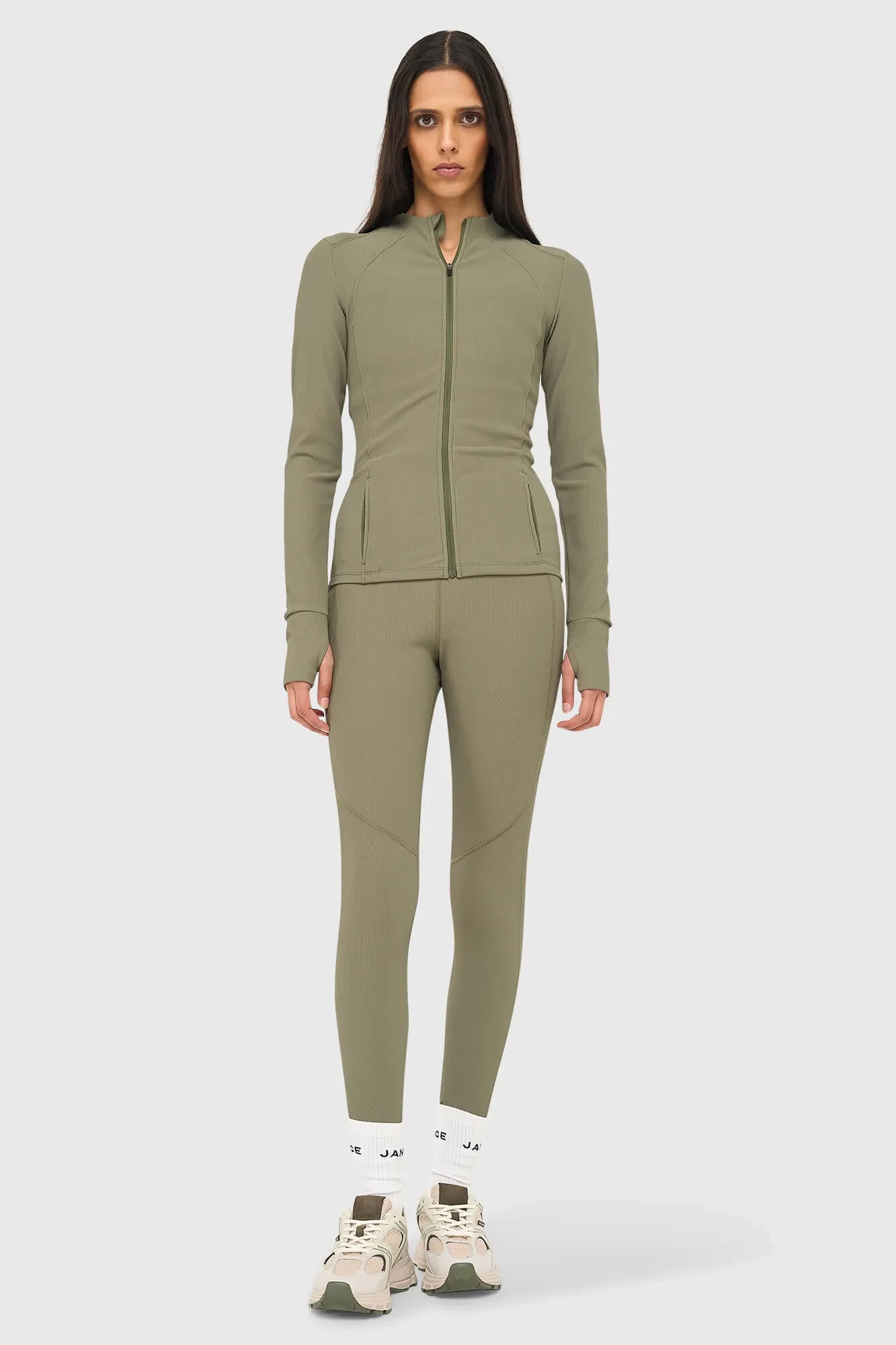 Sport Vest Jasje Dames Groen Rib Texas