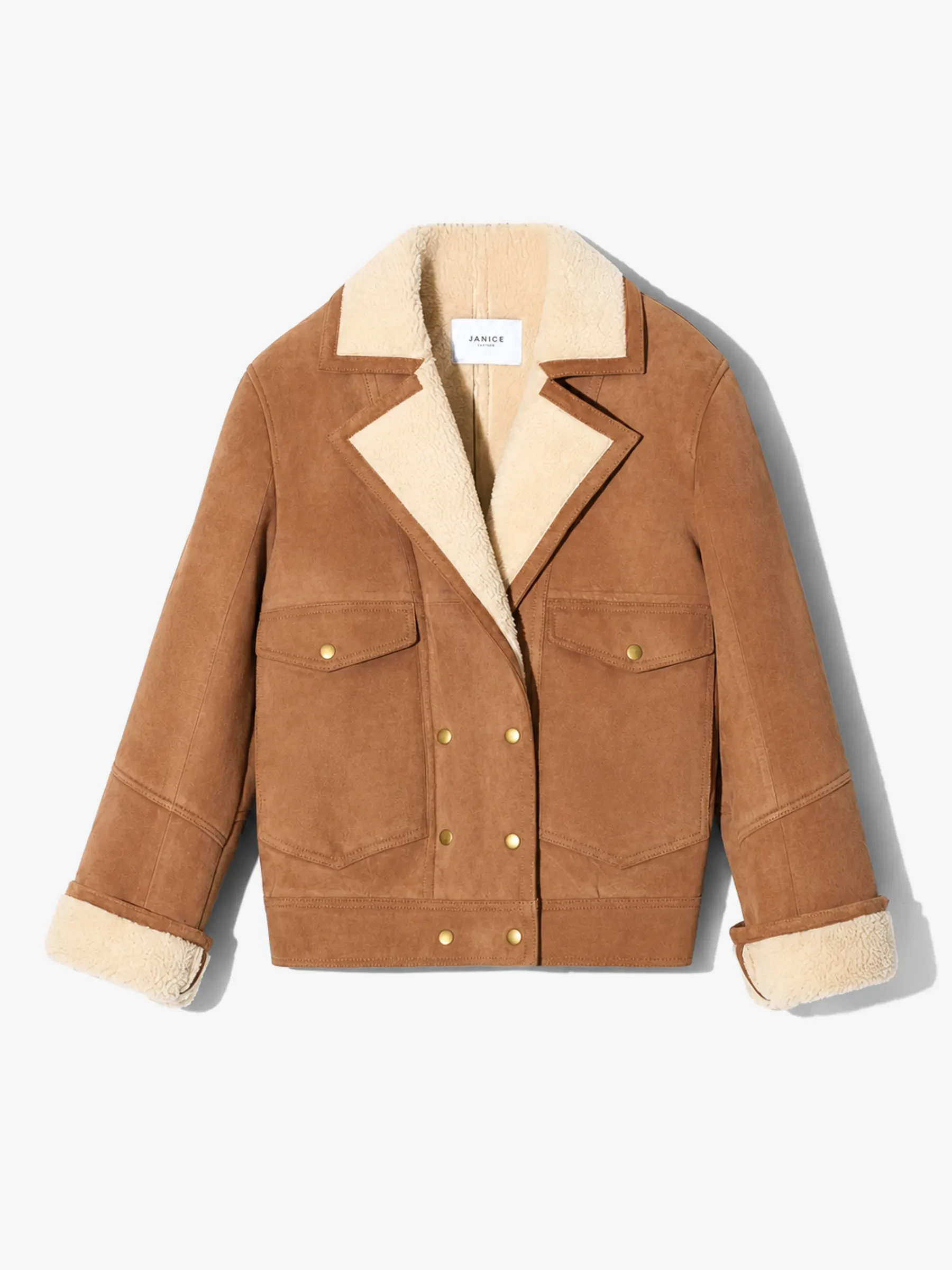 Suede Dames Lammy Vintage Pilot Cognac