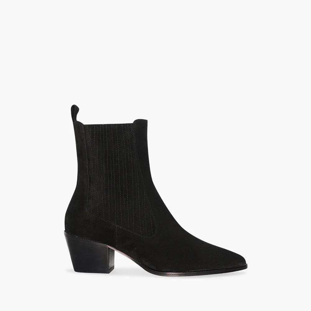 Enkellaars Western Dames Suede Colt Zwart