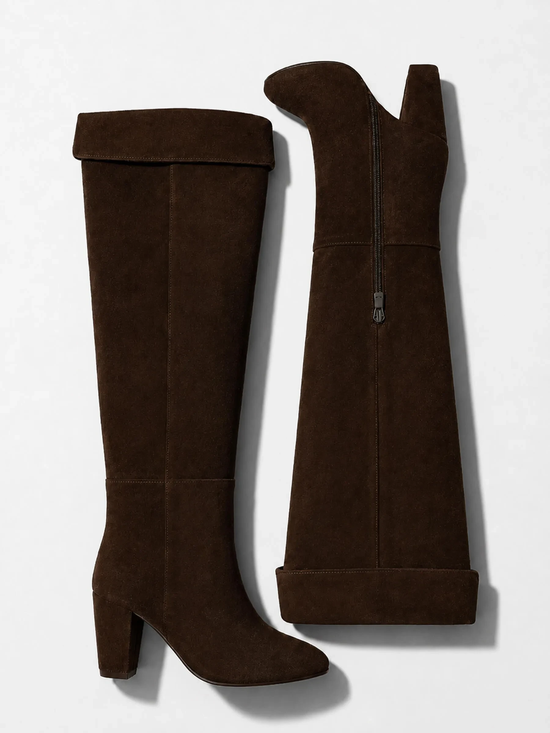 Suede Overknee Laarzen Cody Donker Bruin
