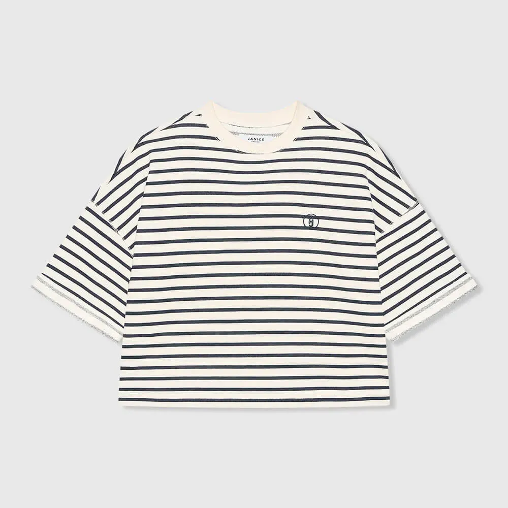 Sweater Dames Blauw Wit Strepen Katoen Aiden