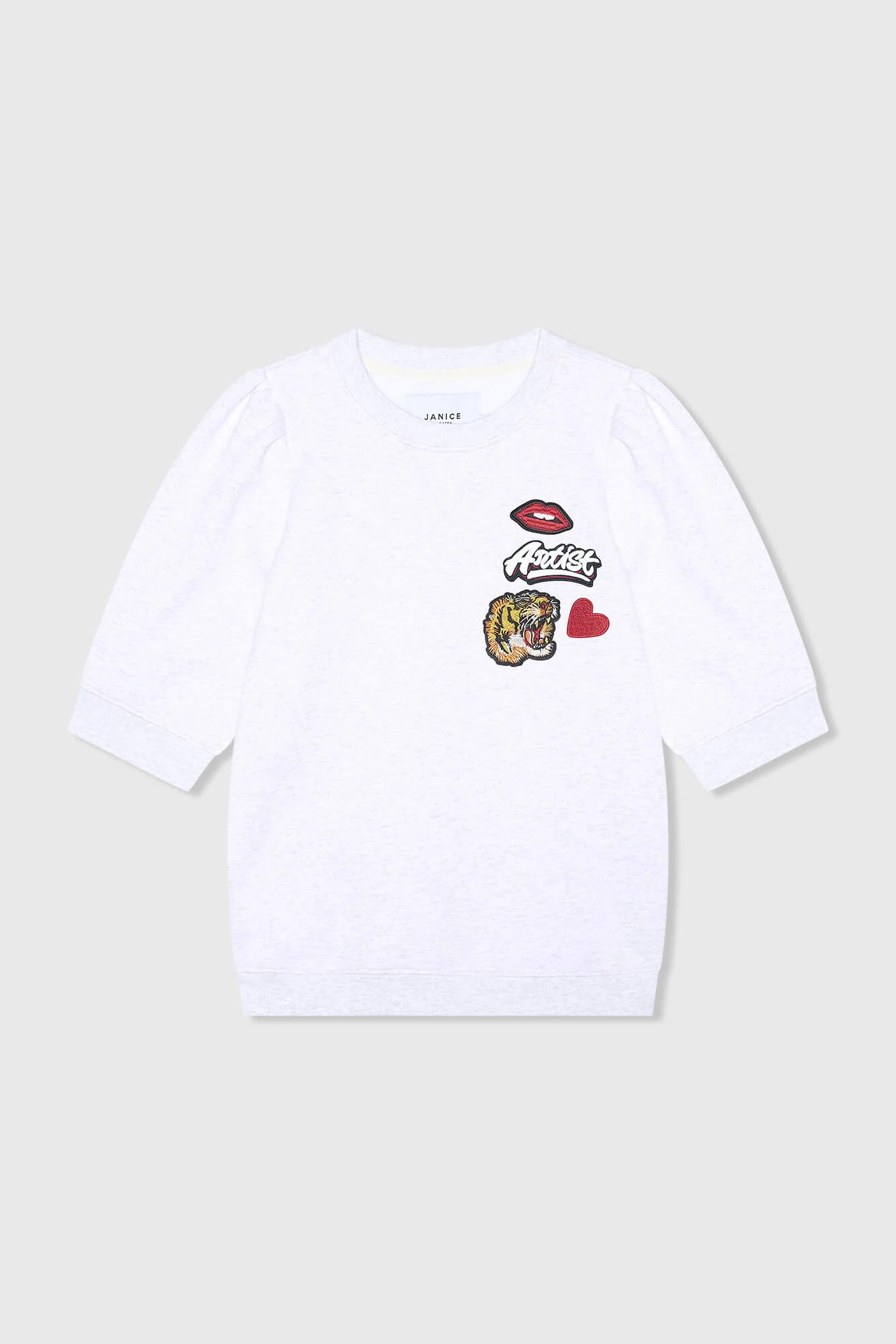 Frank Sweater Licht Grijs Patches
