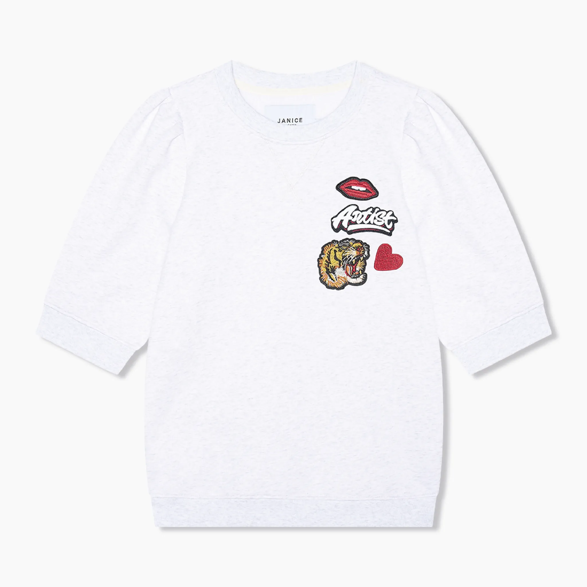 Frank Sweater Licht Grijs Patches