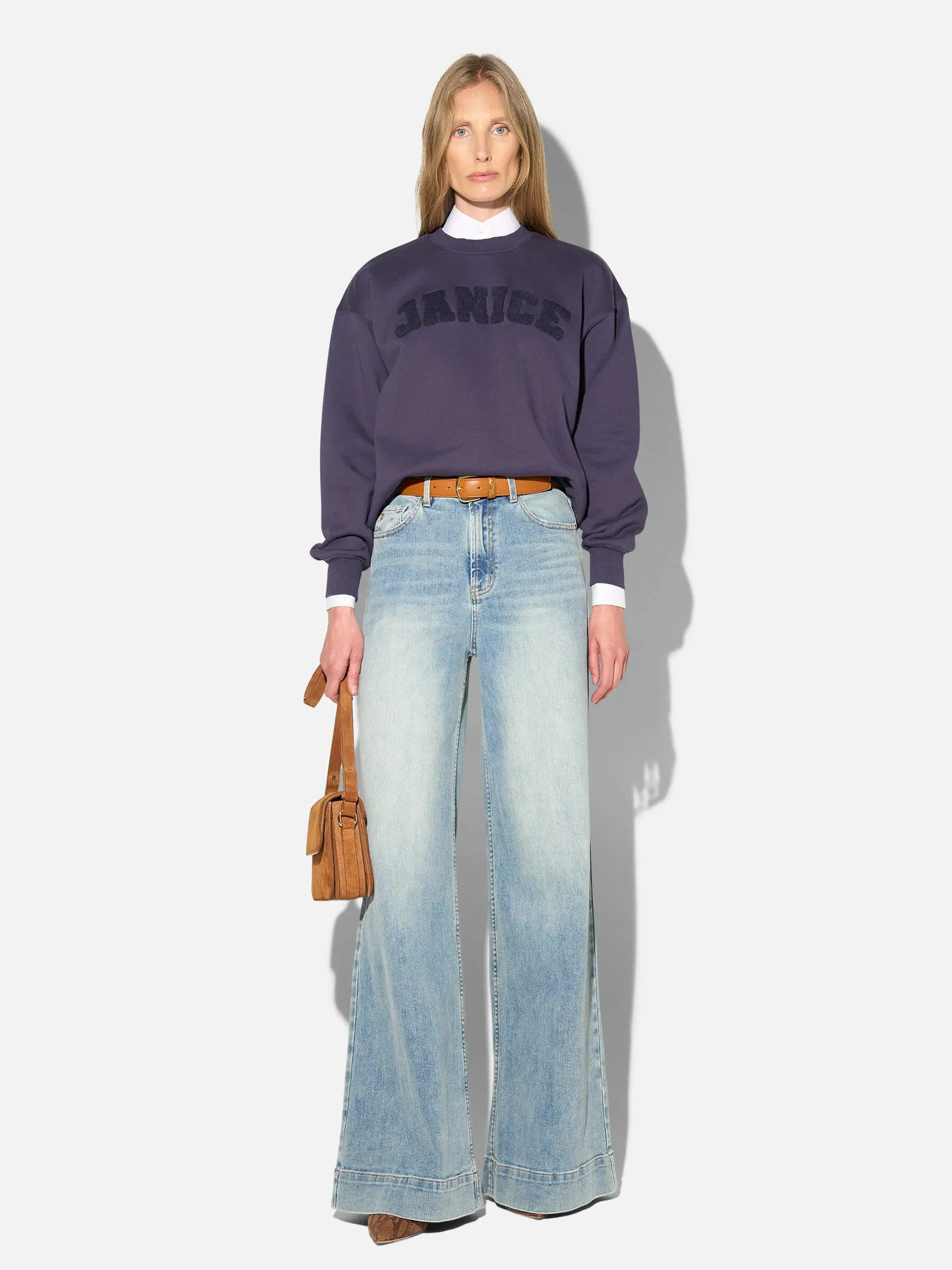 Sweater Dames Katoen Owen Blauw