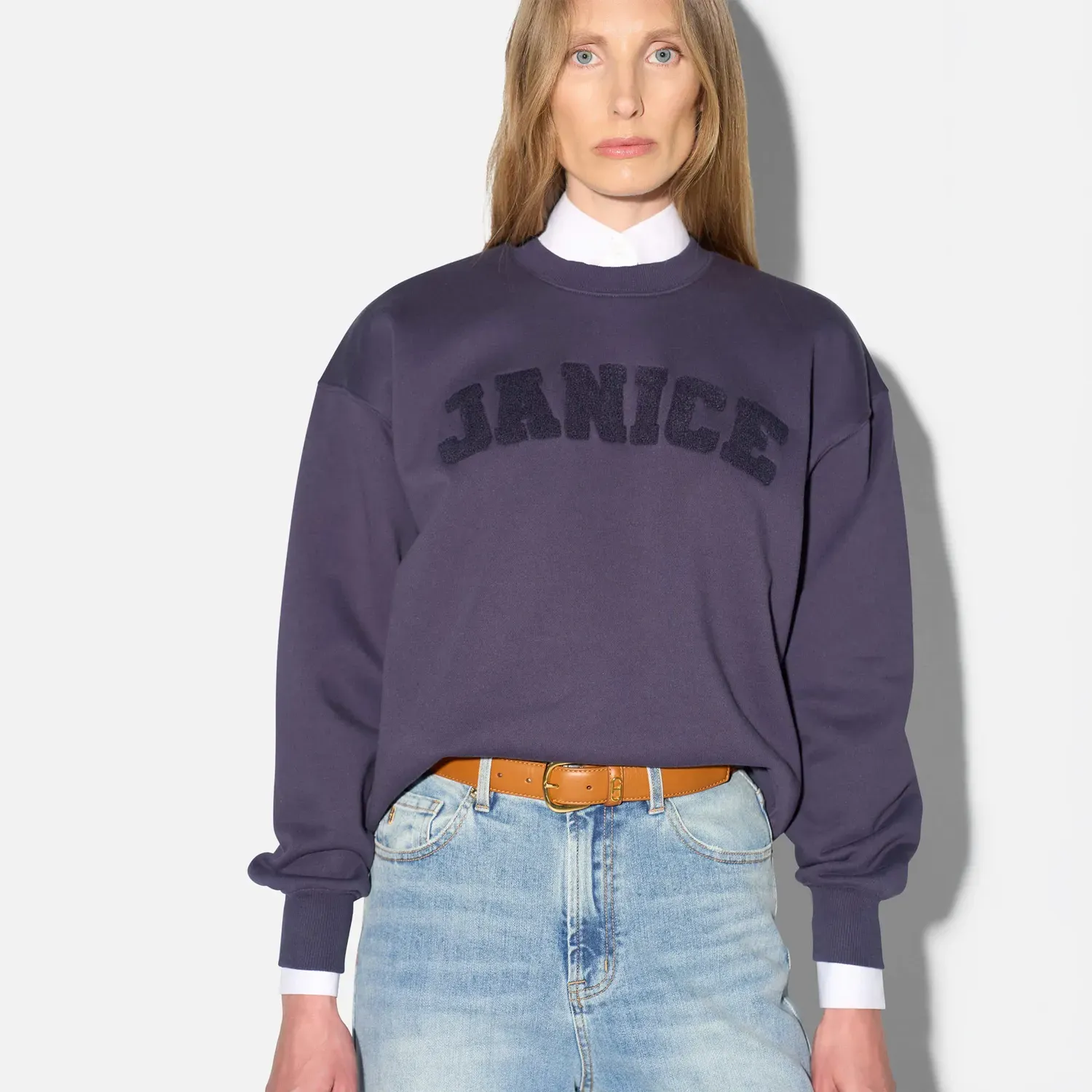 Sweater Dames Katoen Owen Blauw