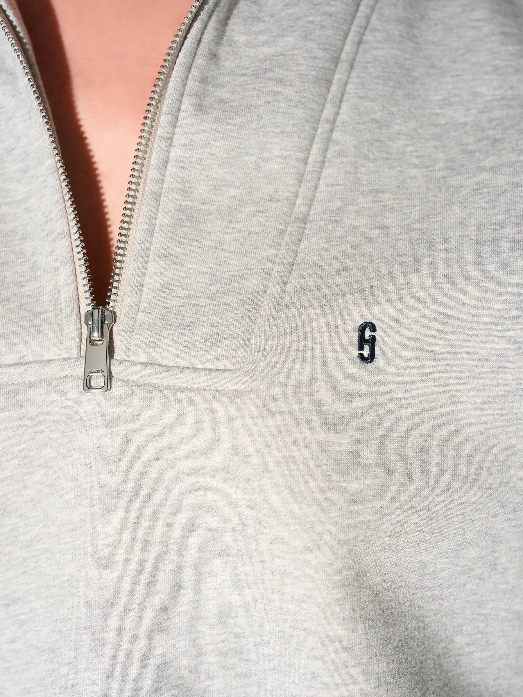 Sweater Dames Rits Casper Licht Grijs