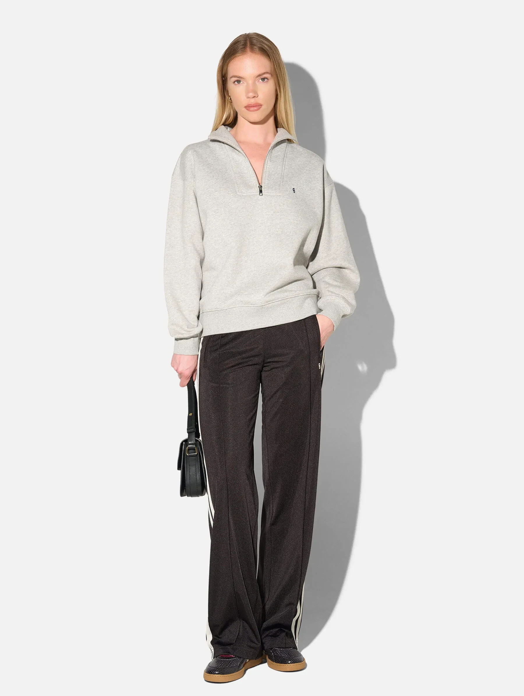 Sweater Dames Rits Casper Licht Grijs