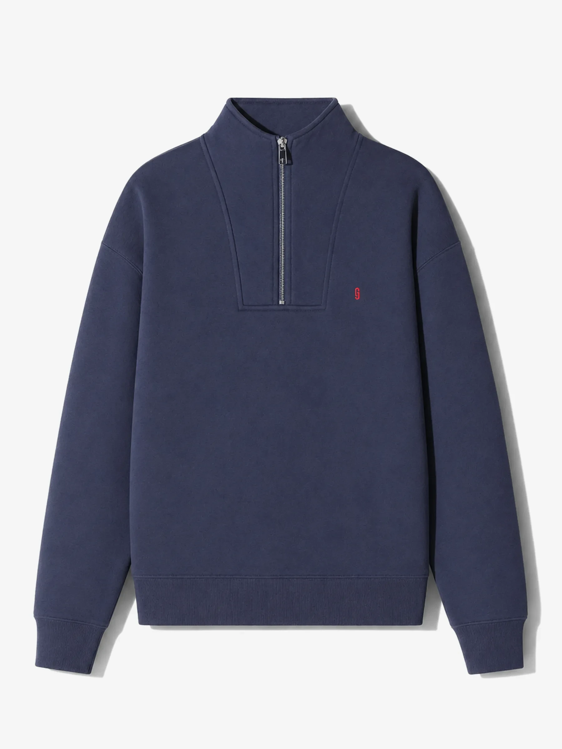 sweater dames rits katoen casper blauw