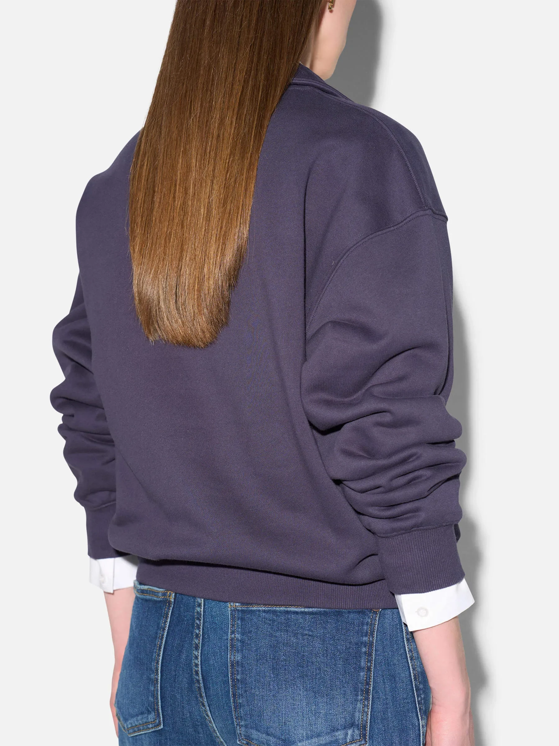 sweater dames rits katoen casper blauw
