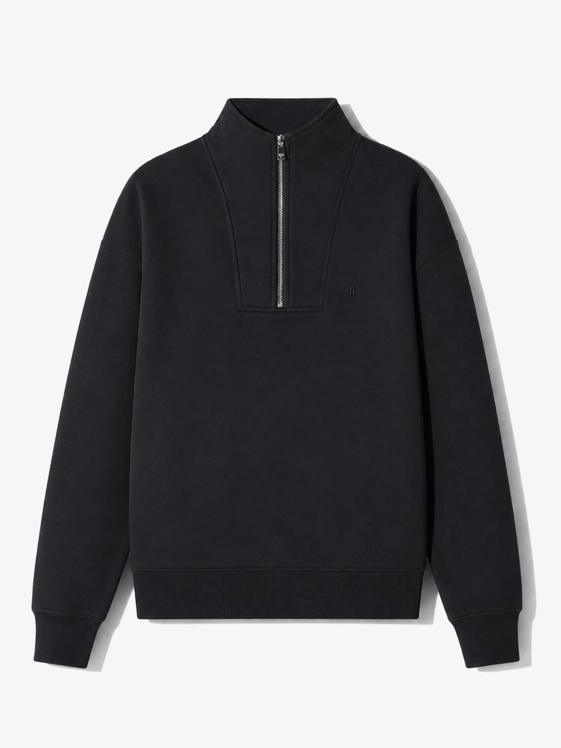 Sweater Dames Rits Katoen Casper Zwart