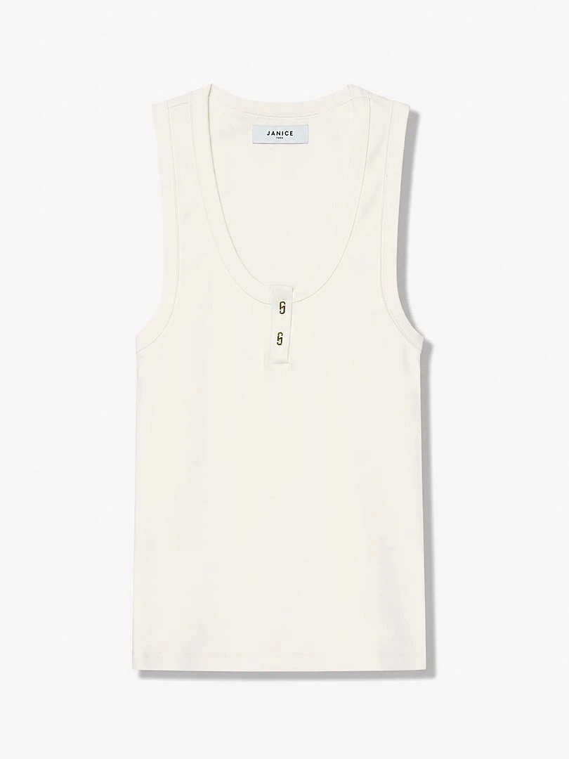 Tanktop Dames Katoen Logo Drukkers Rolf Wit