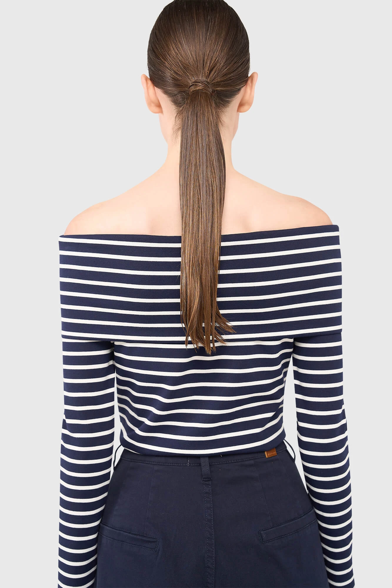 Newton Top Strepen Donker Blauw