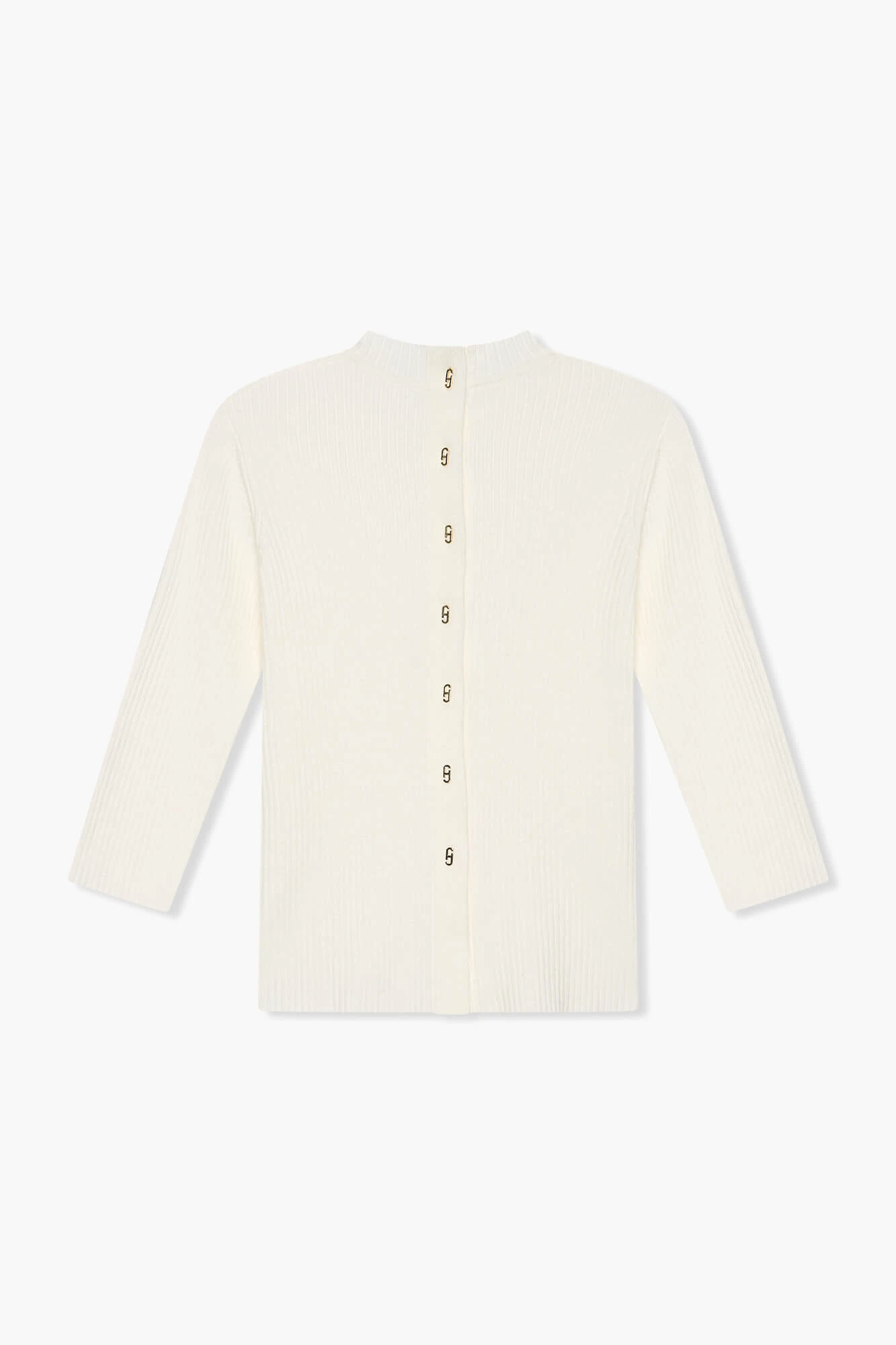 Top Gebreid Viscose Logo Drukker Rug Alec Off White