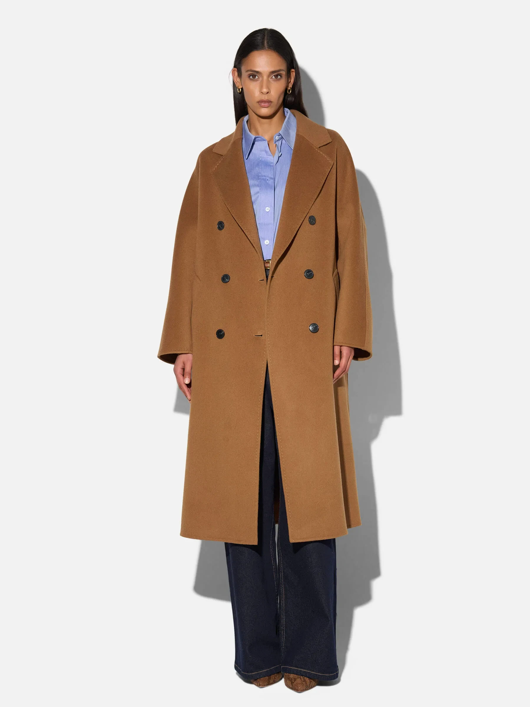 Trench Jas Lang Dames Cashmere Detroit Cognac