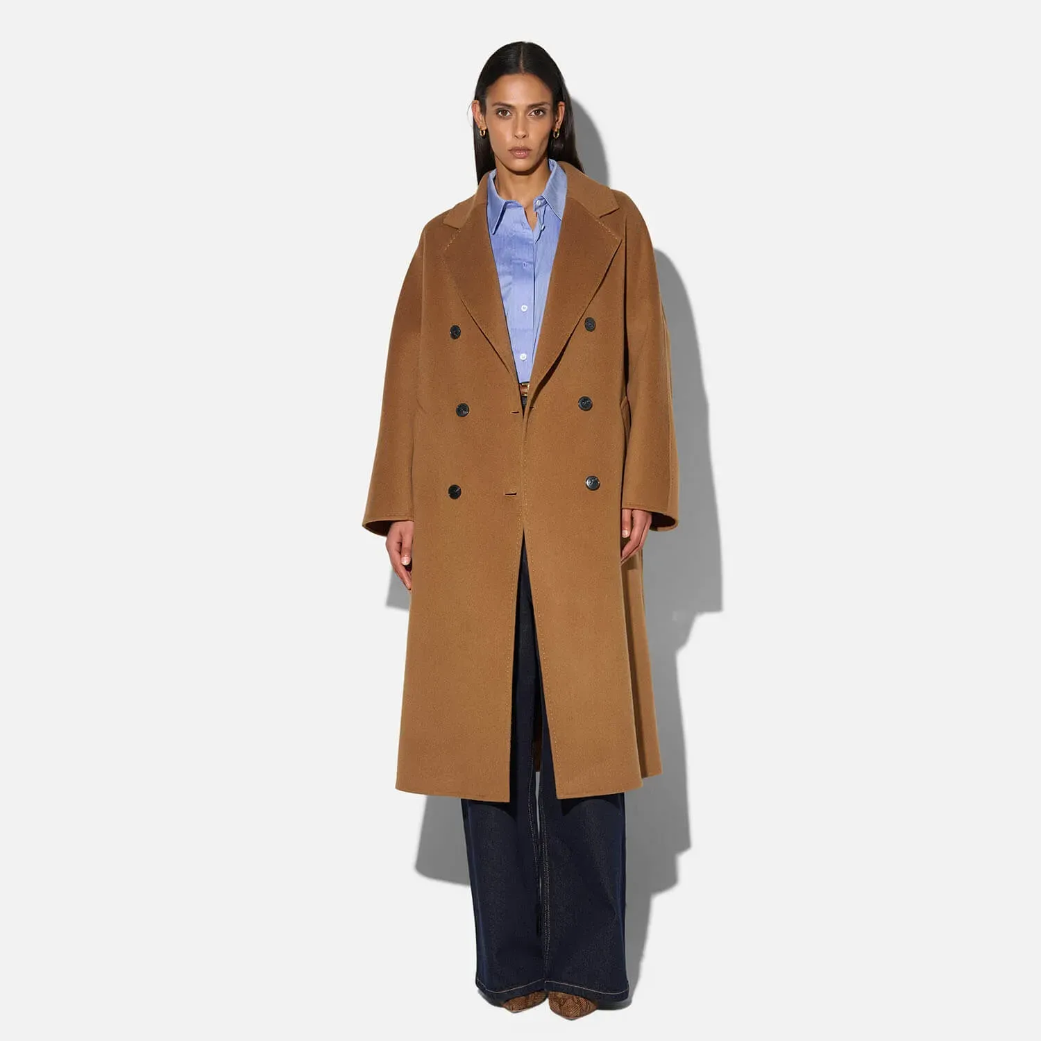Trench Jas Lang Dames Cashmere Detroit Cognac