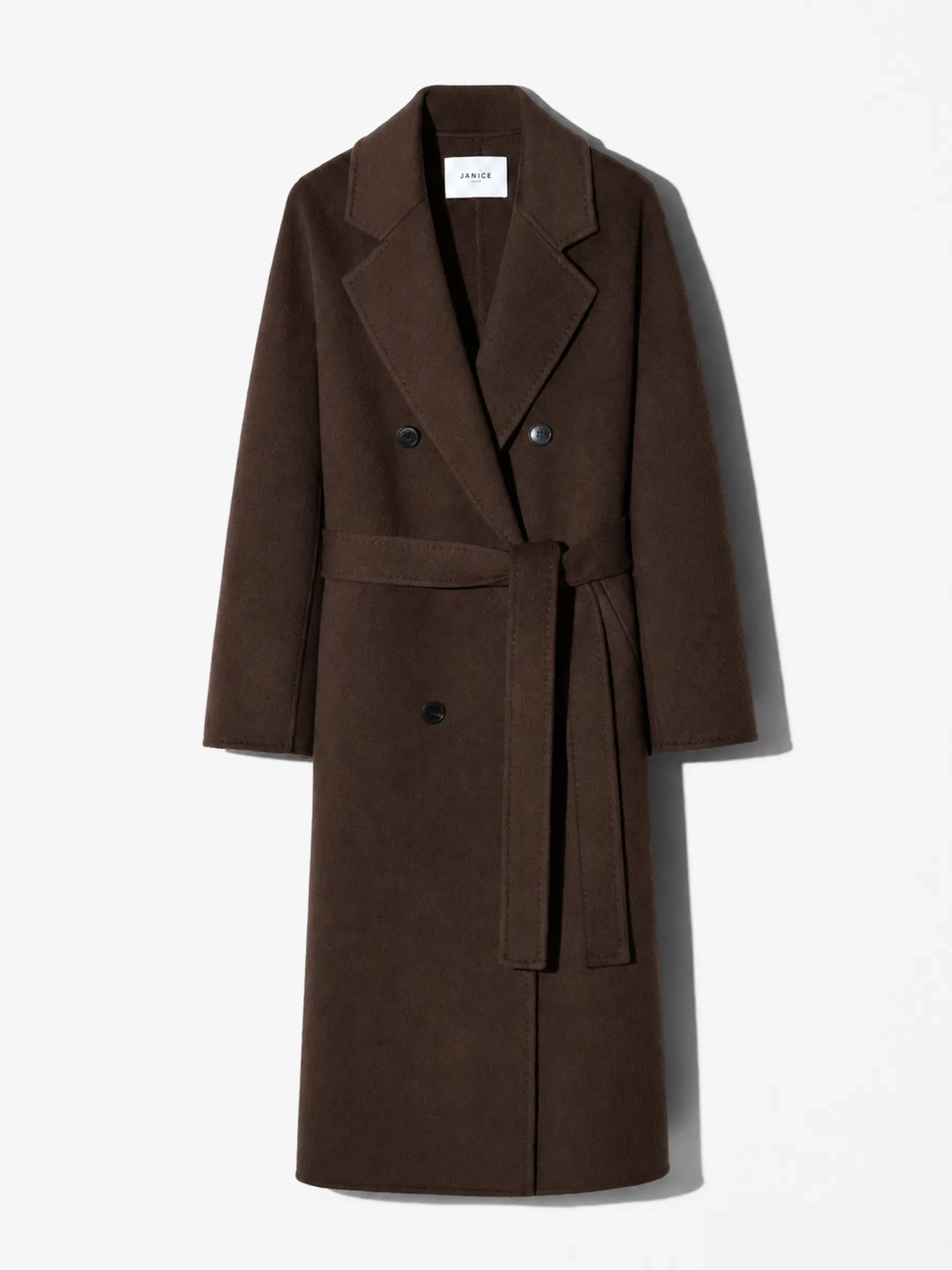 Trench Jas Lang Dames Yak Wol Detroit Bruin