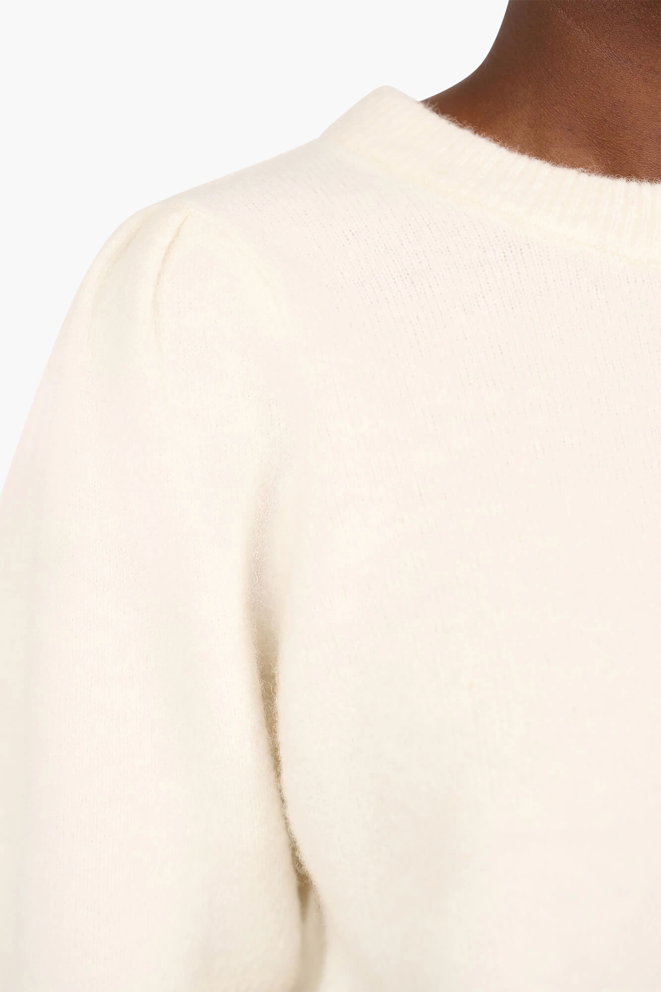 Merino Wollen Truitje Pof Mouw Peyton Off White