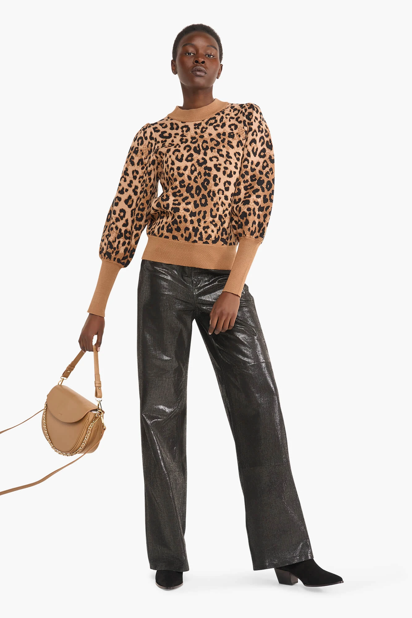 Trui Dames Pof Mouw Viscose Jay Panterprint